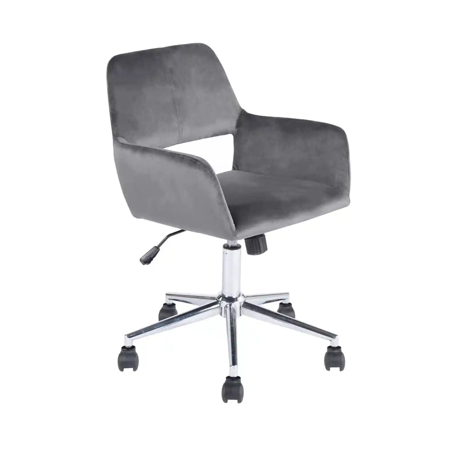 Velvet Upholstered Swivel Arm Chair