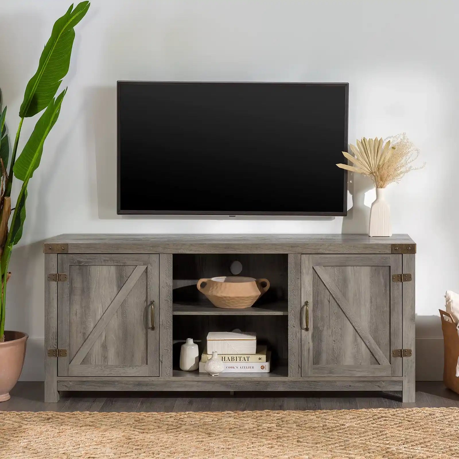 Modern Farmhouse Barn Door TV Stand for TVs up to 65"