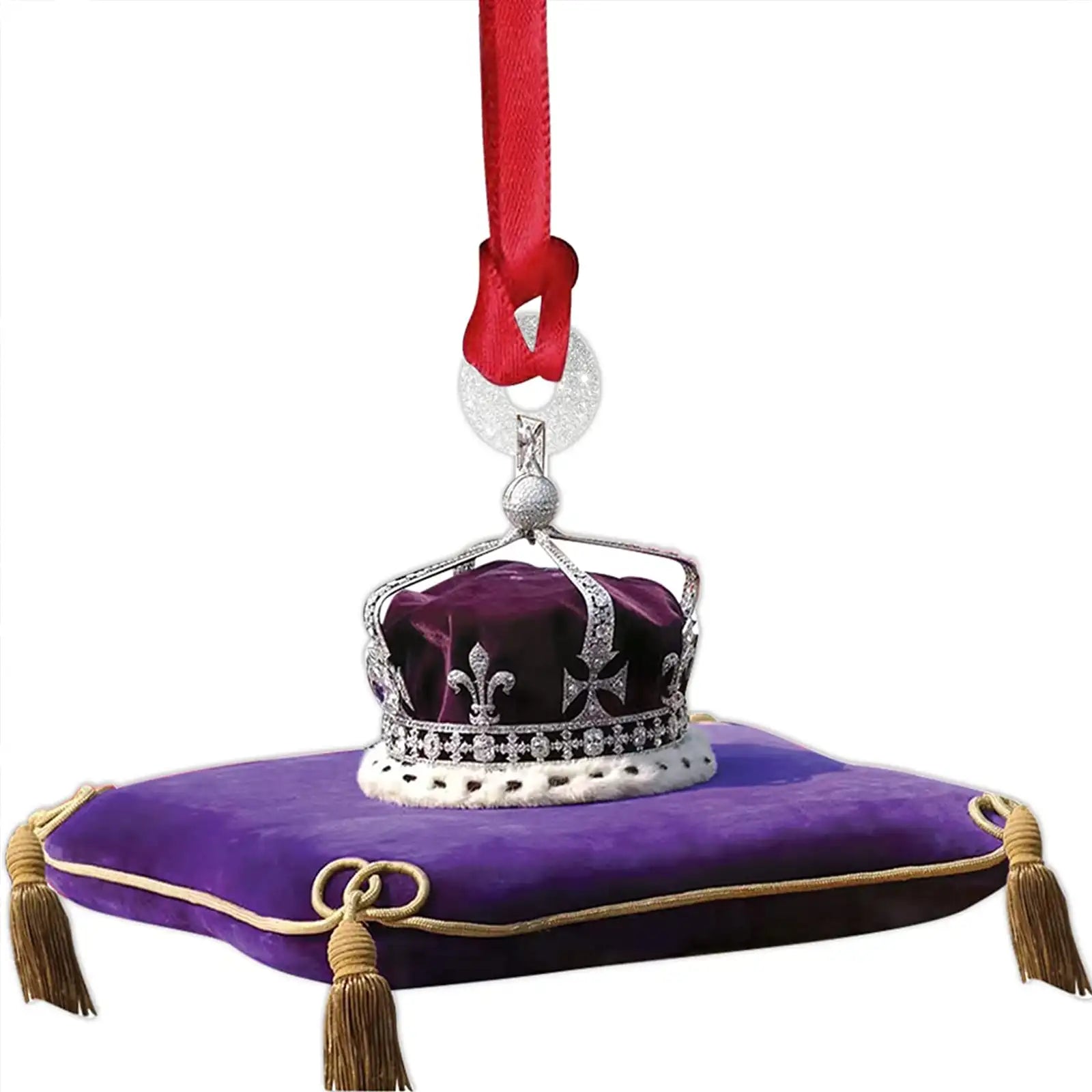 La Reina Isabel II - Corona de Adornos de Mica Púrpura, Conmemorando la Navidad 