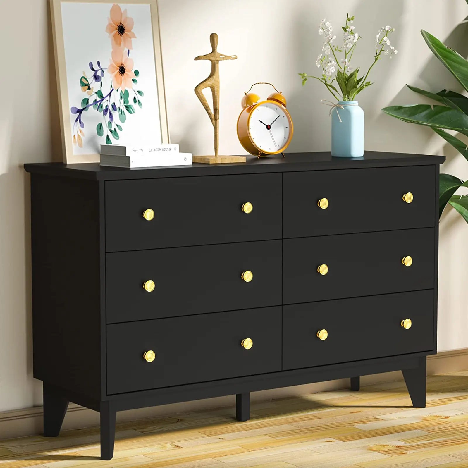 Wood Dressers & Chest of Drawers Storage Cabinet with Wide Drawers