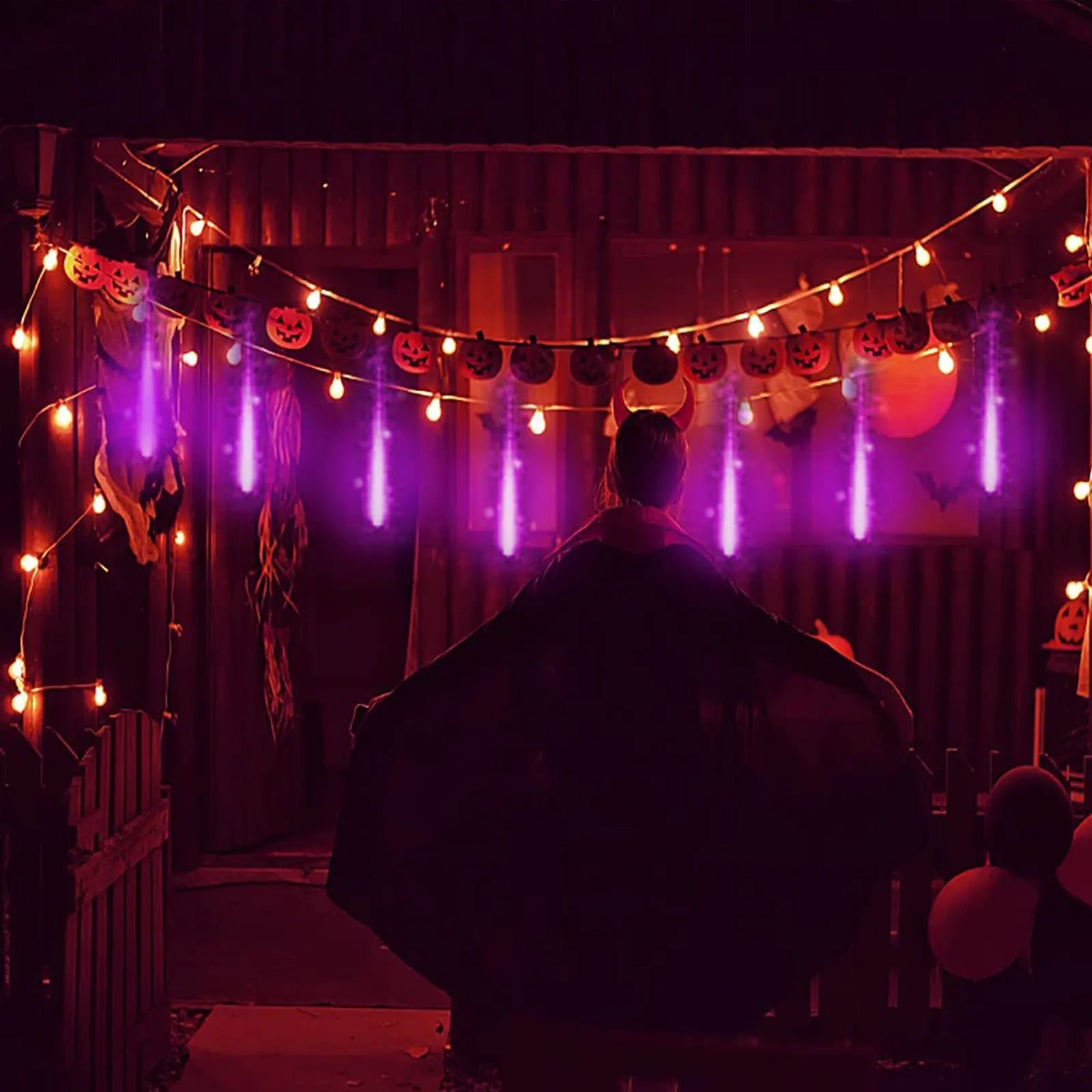 Outdoor Christmas Lights, Kwaiffeo Meteor Shower Lights 12 inch 8 Tube 192 LED