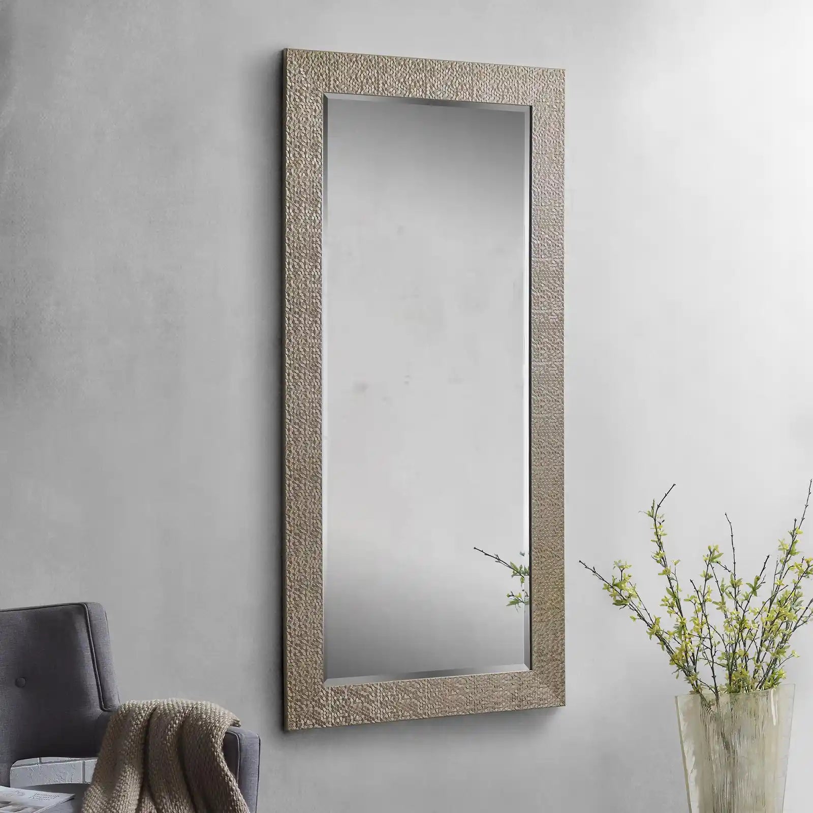 Mosaic Style Full Length Mirror, Wall Mirror, Floor Mirror, 65.5 x 31.5 Inch