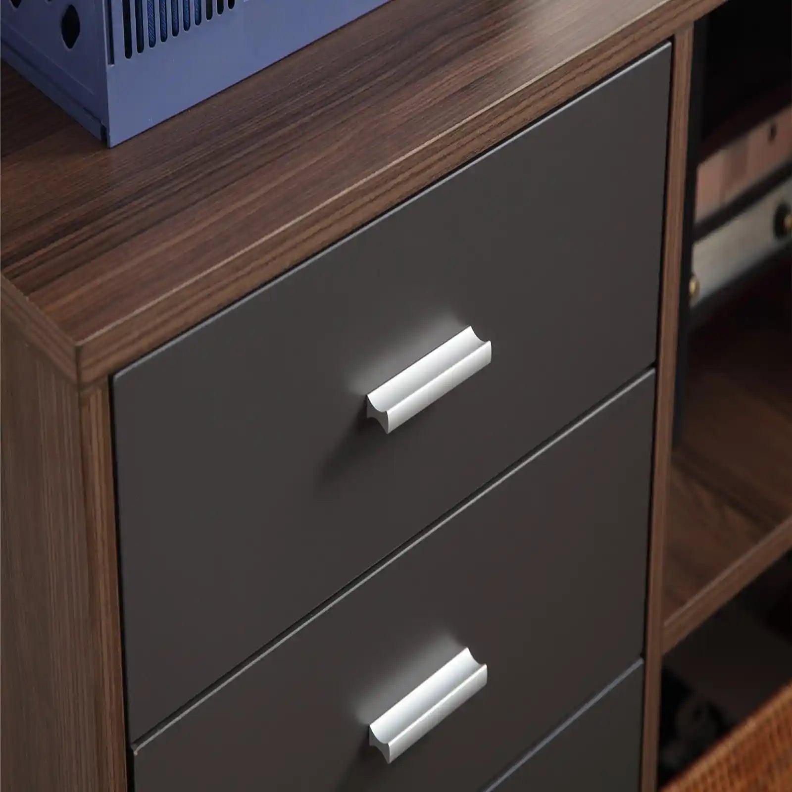 3 Drawer Mobile File Cabinet, Open Storage Shelves