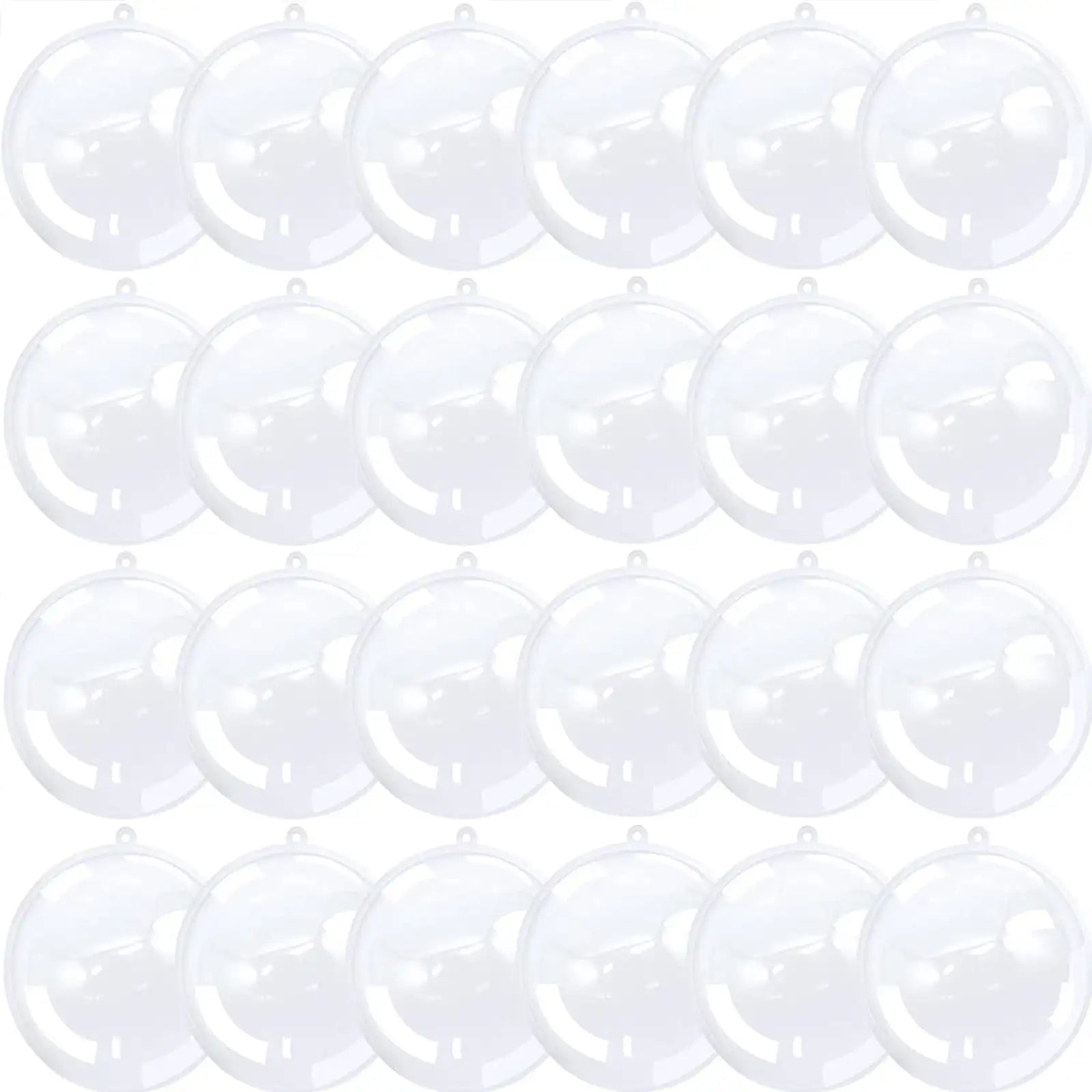 24 bolas de adorno rellenables de plástico transparente de 70 mm 
