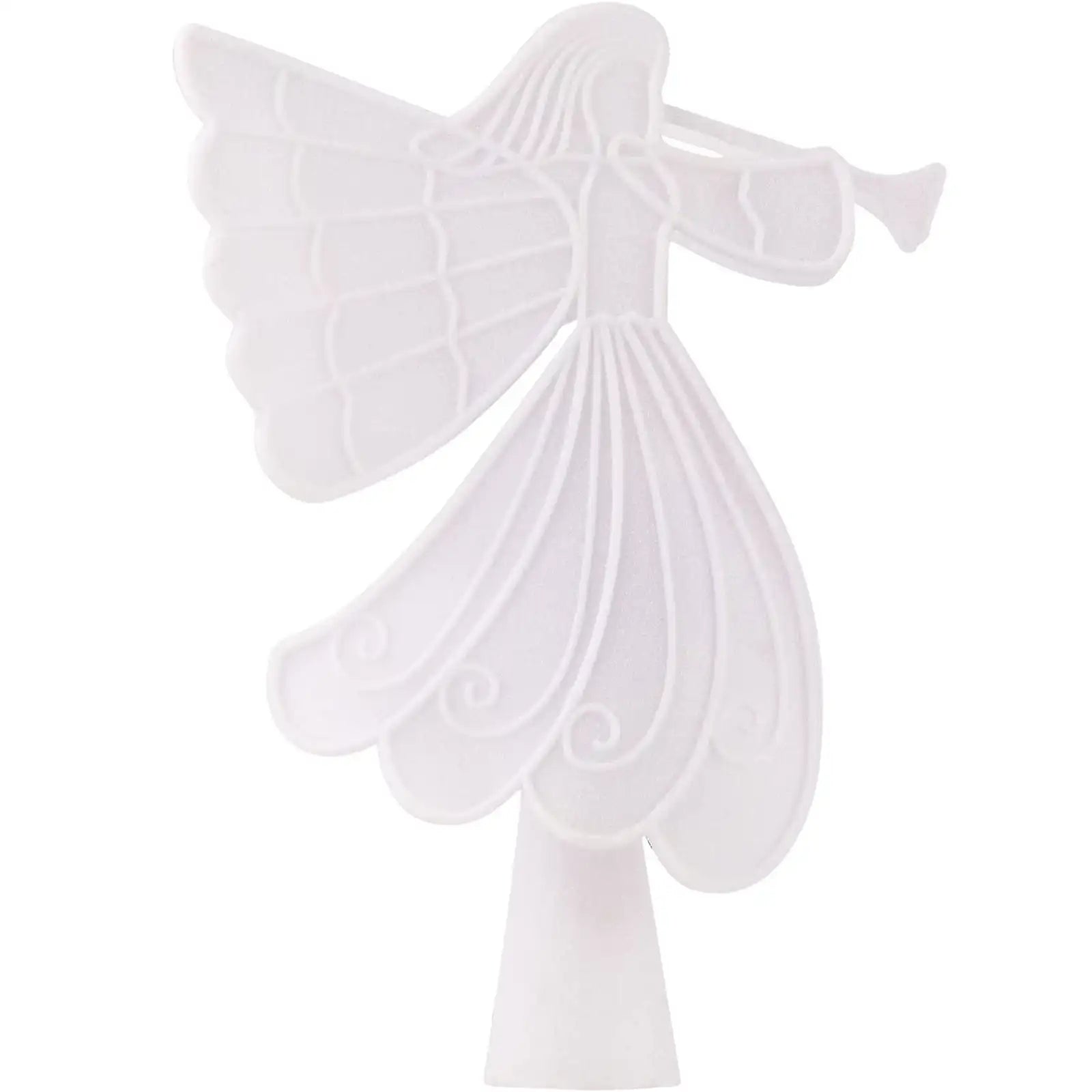 Christmas Angel Tree Topper with Built-in Led Snowflake Projector Lights 10 Inch Hollowed