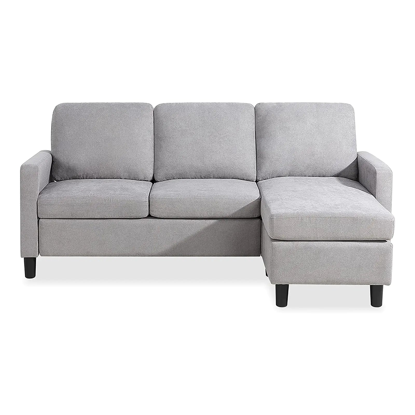 Modern Linen Fabric L-Shaped 3-Seat Sofa Sectional with Reversible Chaise