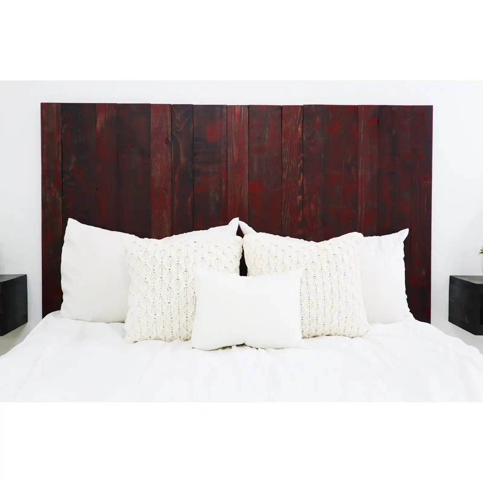 Floating Queen Headboard Handcrafted in America, Real Solid Wood, Twin, Full, King, California King