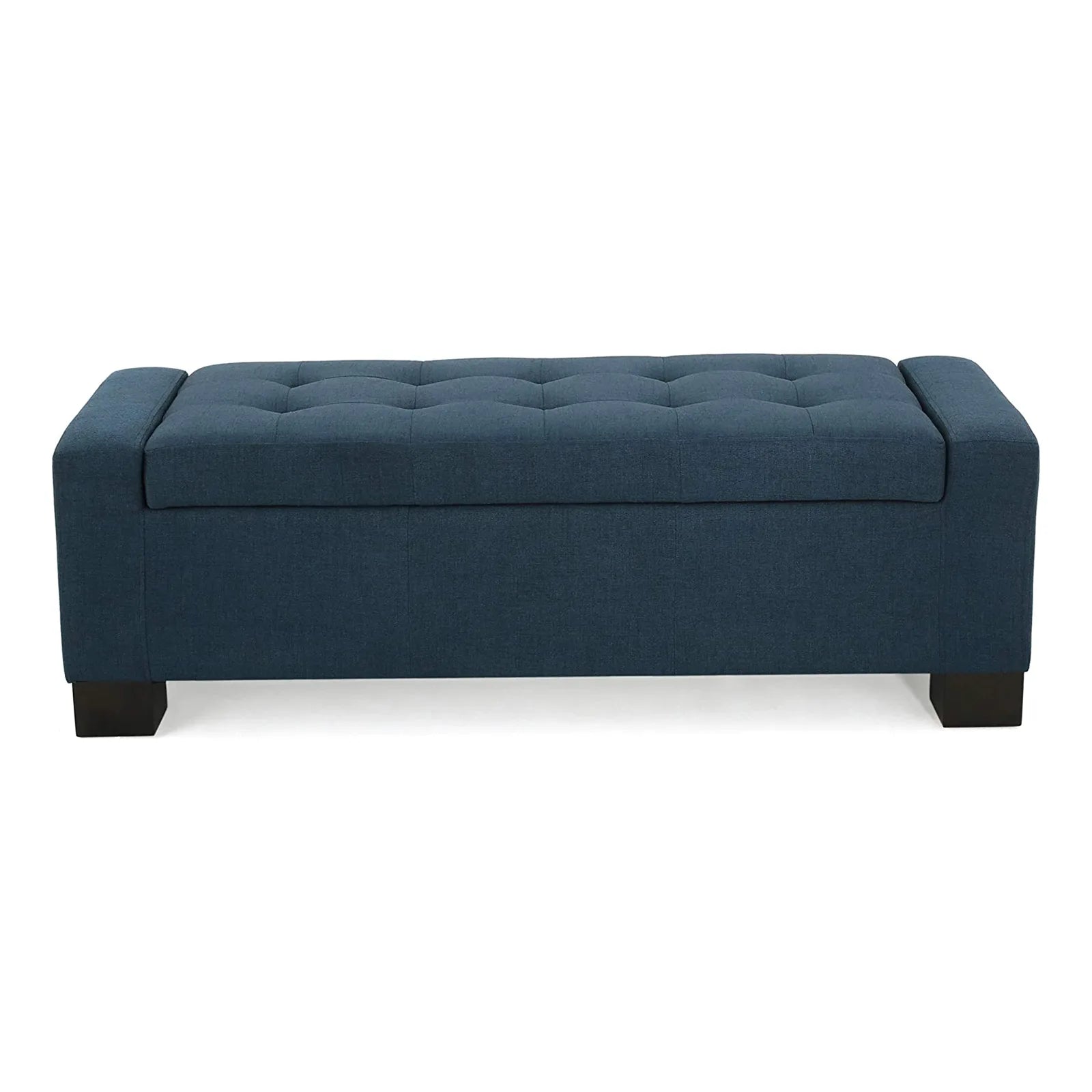 Button Tufted Upholstered Lift Up Storage Ottoman and Bench