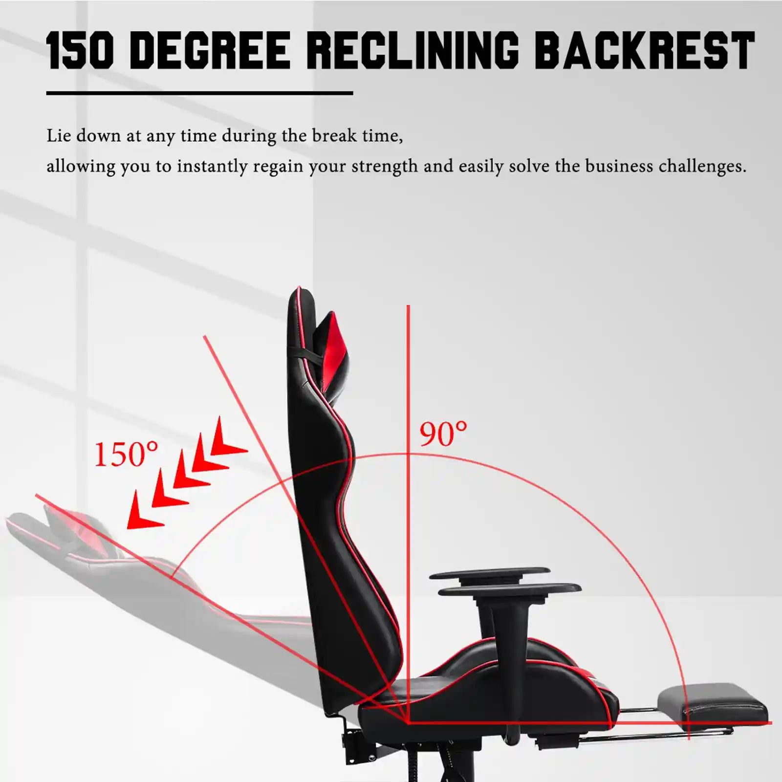 Ergonomic Chairs , Massage Office Chair with Footrest Adjustable Headrest and Lumbar Support