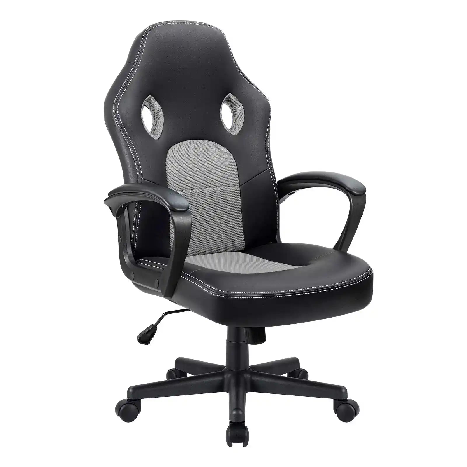 Faux Leather Computer Gaming Chair Office Desk Chair with Lumbar Support