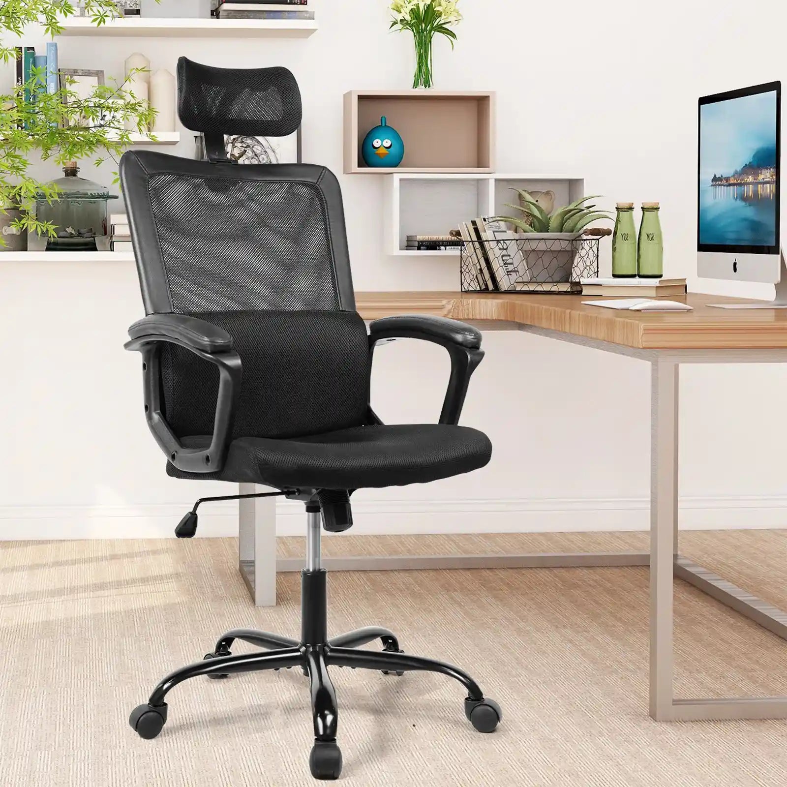 Ergonomic Chairs , Mesh Desk Chair High Back Computer Chair with Headrest
