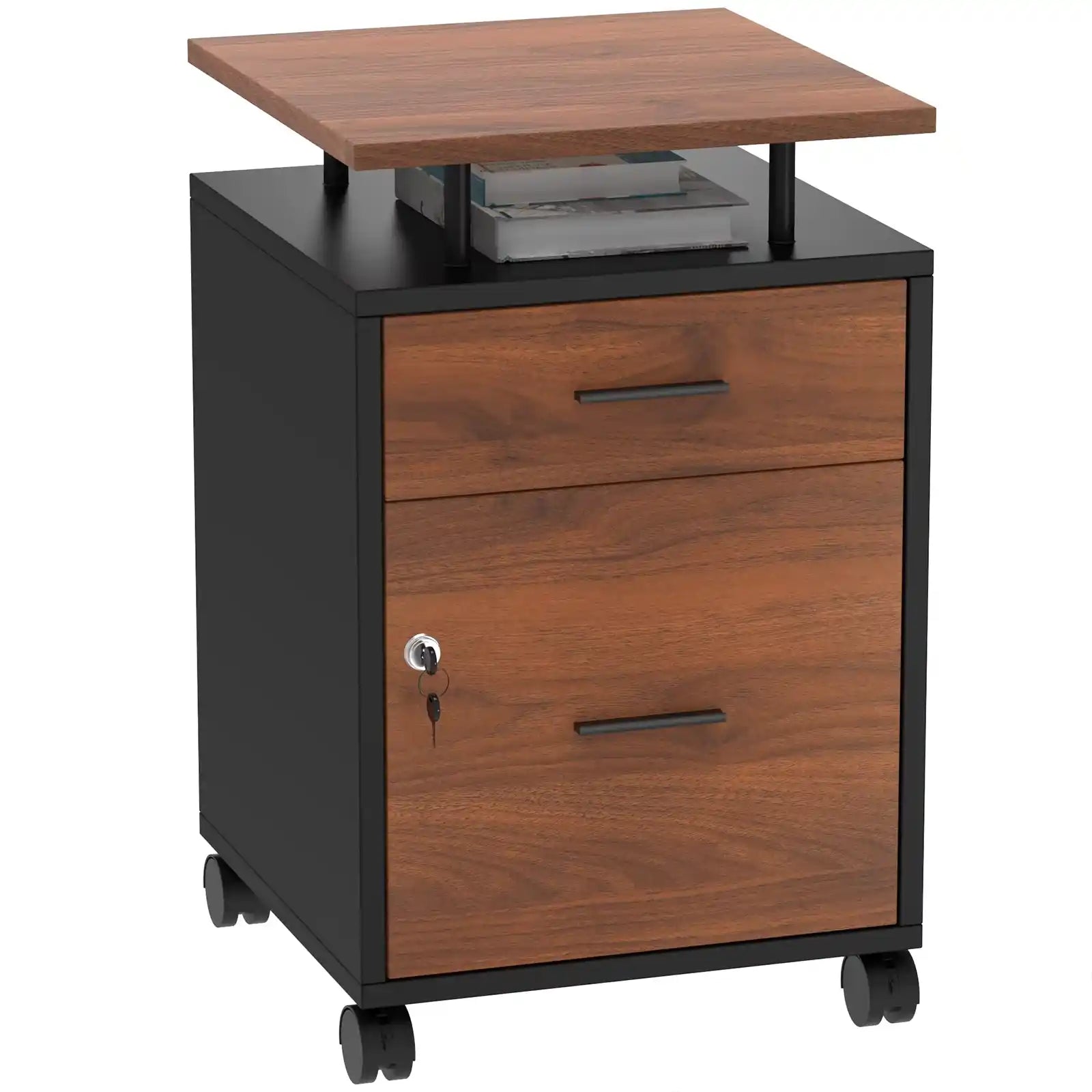 2-Tier File Cabinet with 1 Locked or 2 Locked