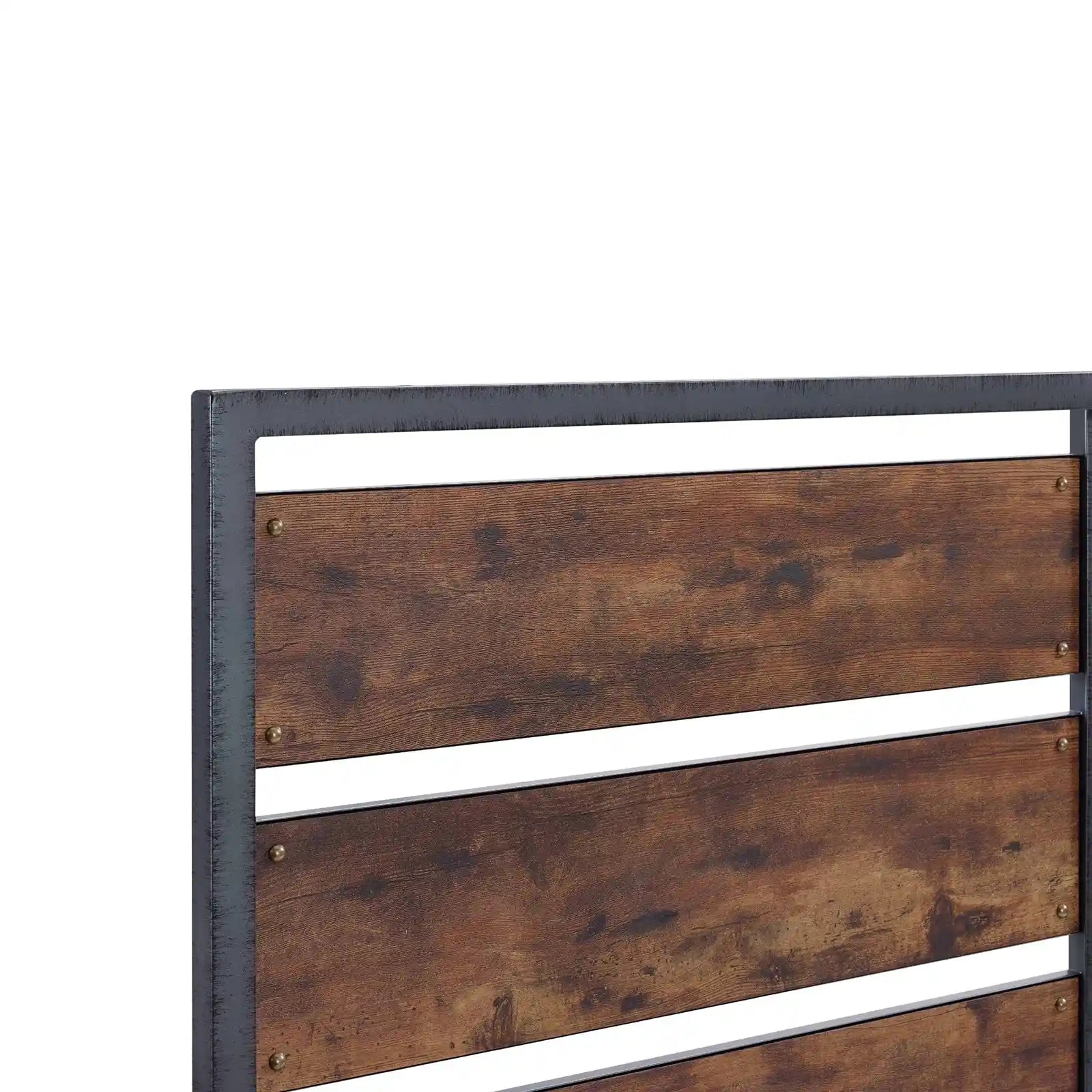 Industrial Queen Headboard Metal and Wood Plank Panel Design