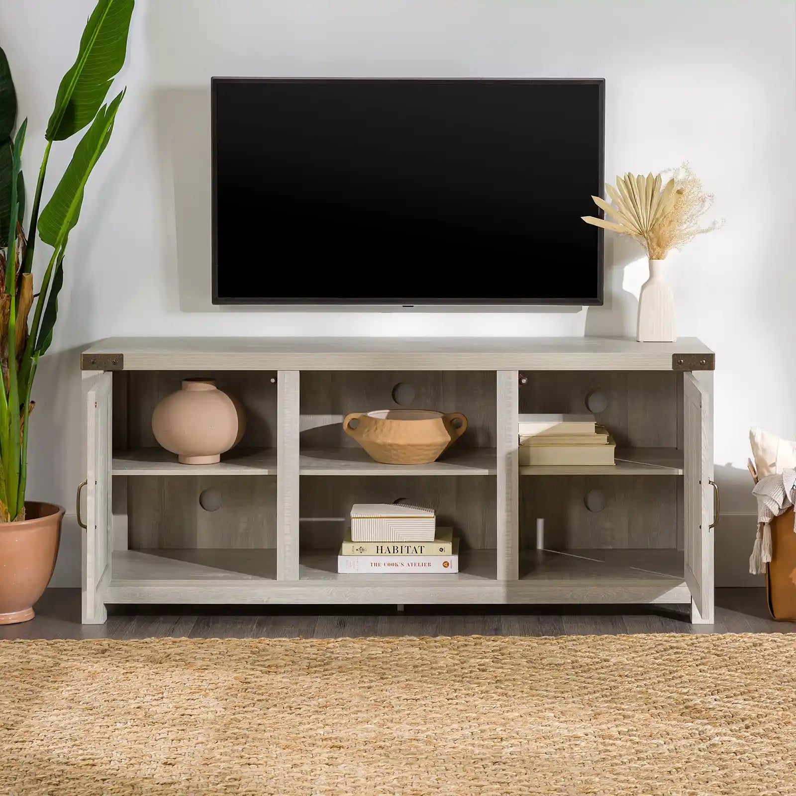 Modern Farmhouse Barn Door TV Stand for TVs up to 65"