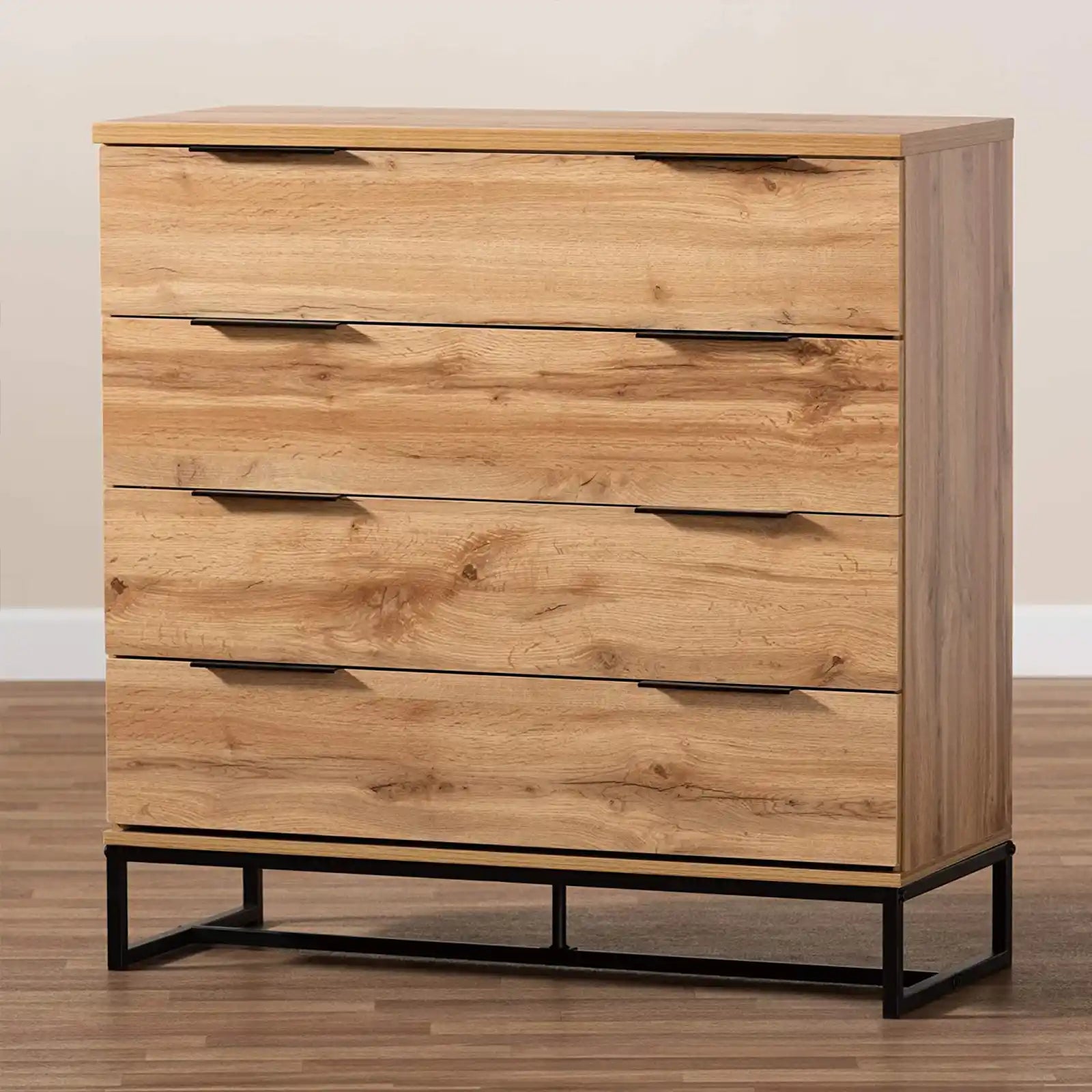 Comtemporary Solid Wood 4 Drawer Dresser