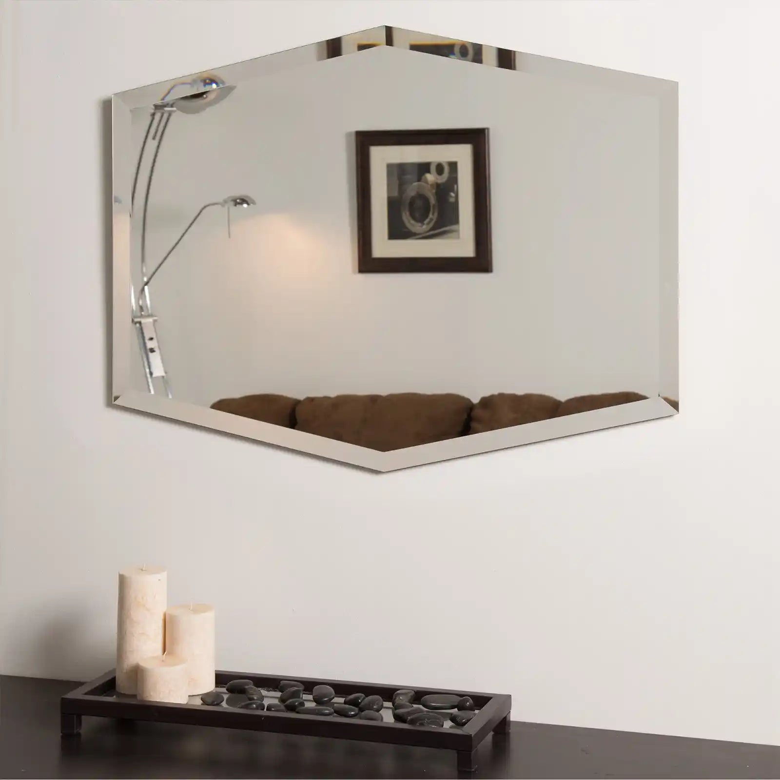 Century Modern Bathroom Mirror, Asymmetrical Mirror