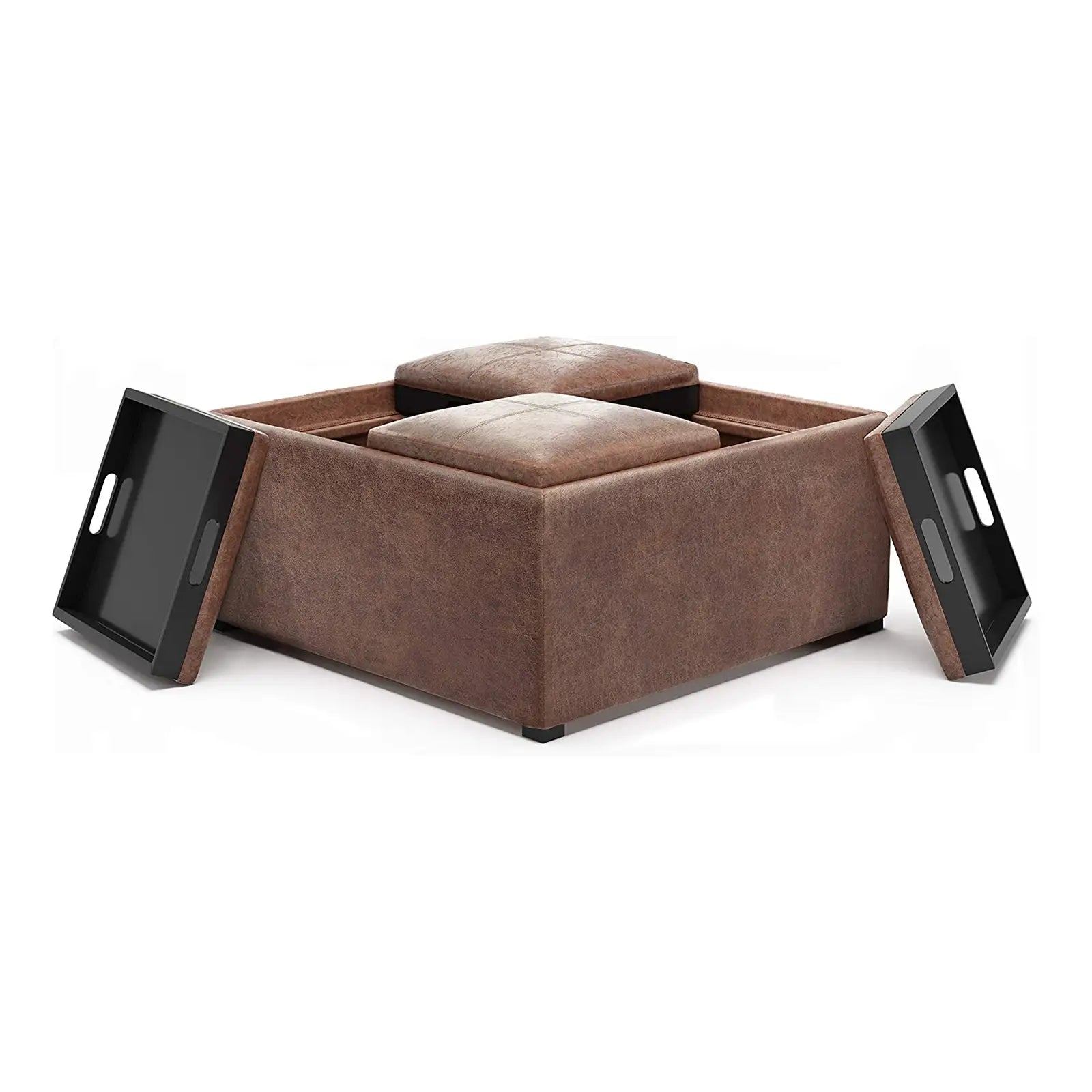 Coffee Table Lift Top Upholstered Storage Square Ottoman