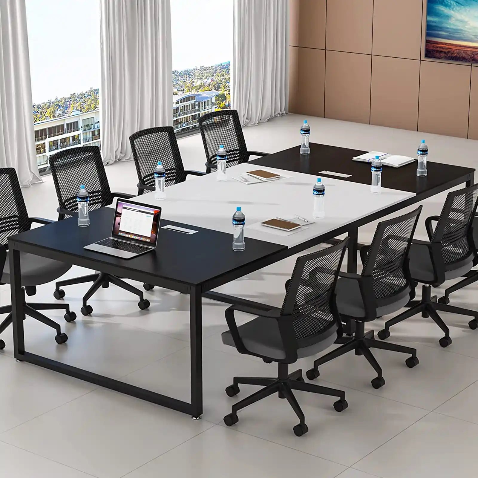 Rectangle Shaped Conference Table , Meeting Seminar Table
