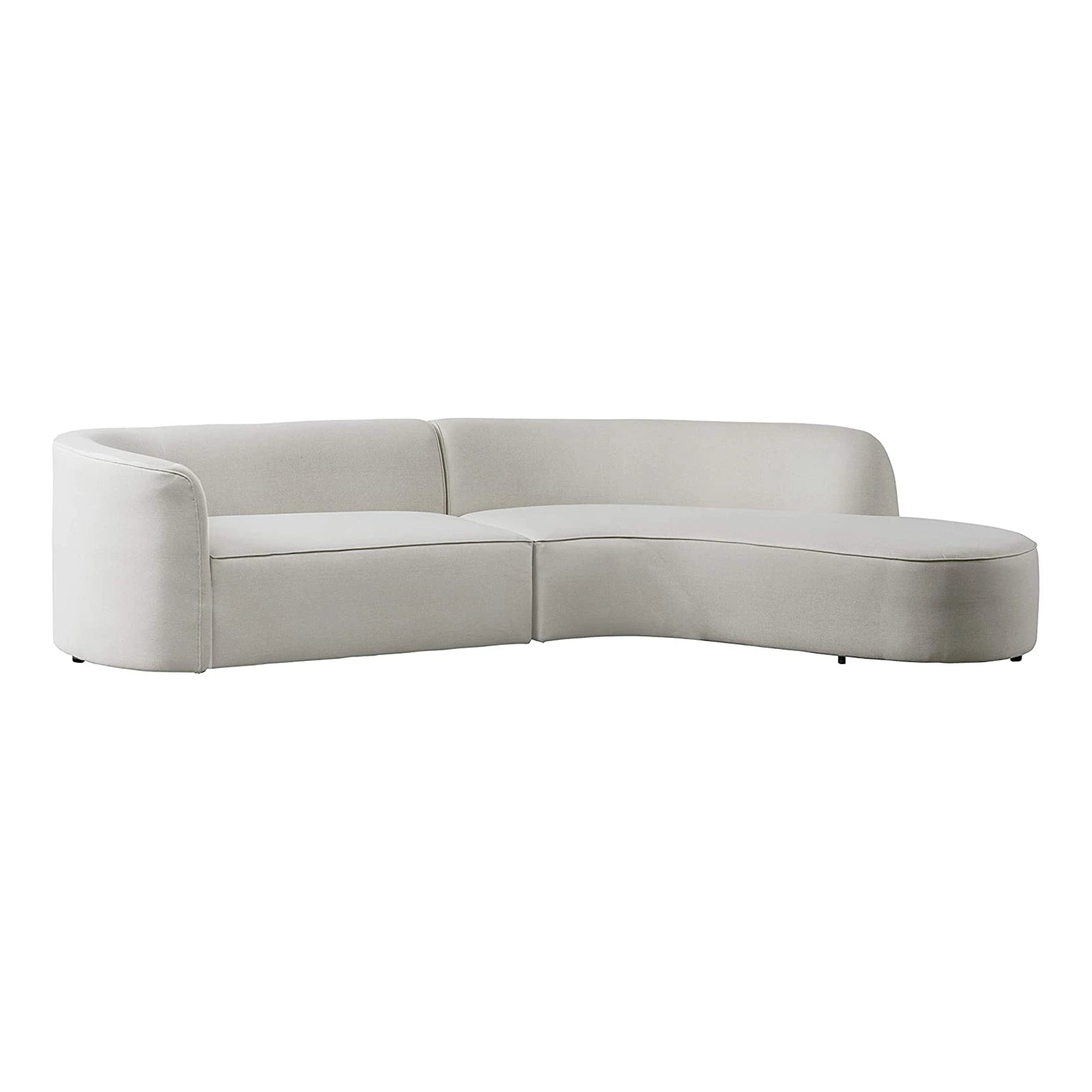 Luxury Modern Upholstery Curved Right Hand Facing Sectional Leathaire Couch with Chaise