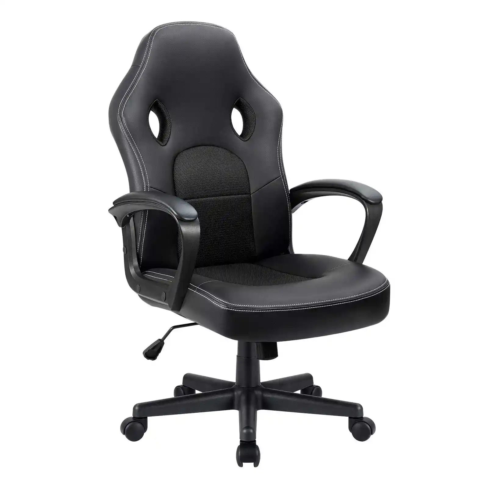 Faux Leather Computer Gaming Chair Office Desk Chair with Lumbar Support