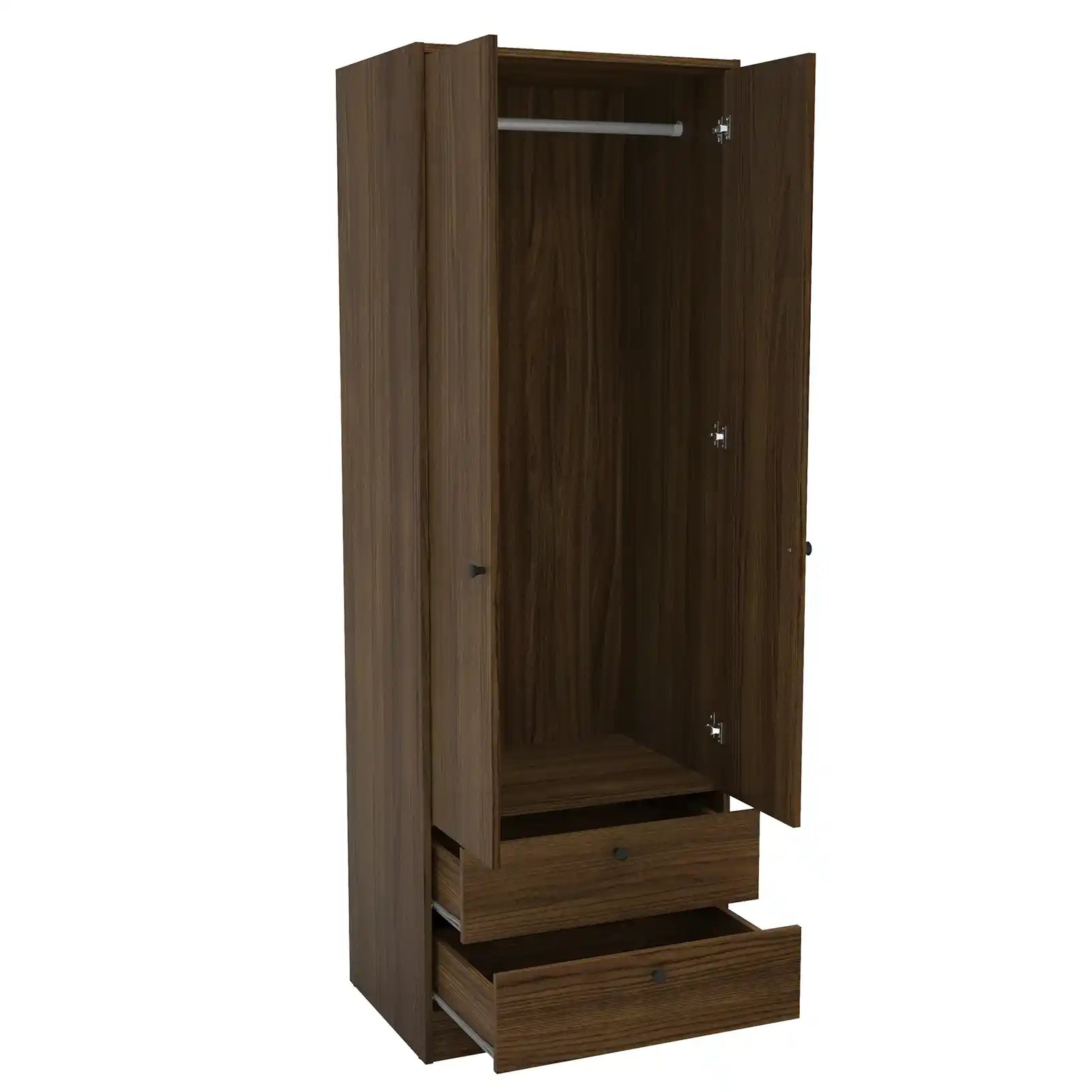 Organize Your Bedroom with a 2-Door/2-Drawer Armoire | Stylish White Finish | Durable Construction