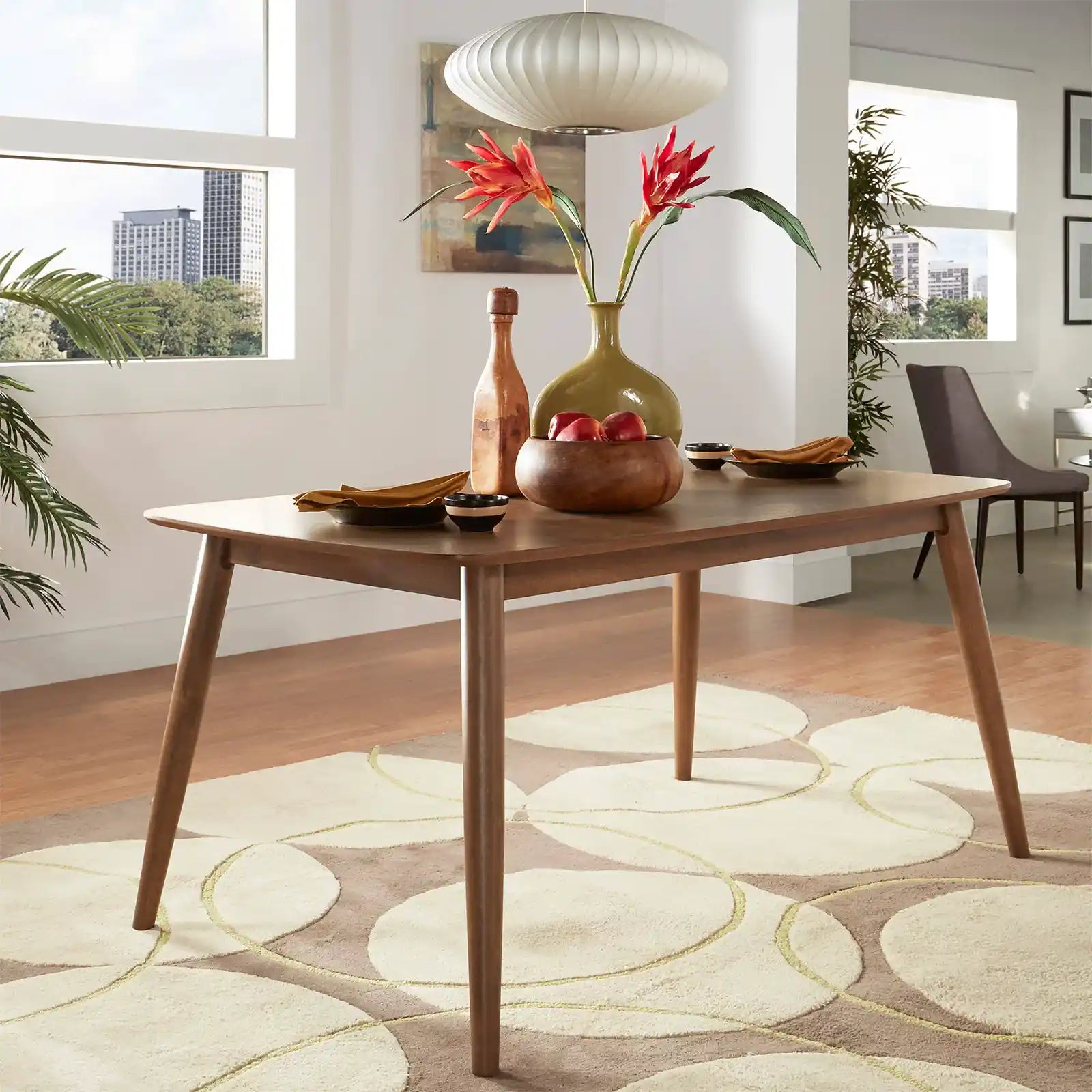 63 Inch Modern Wood Dining Table