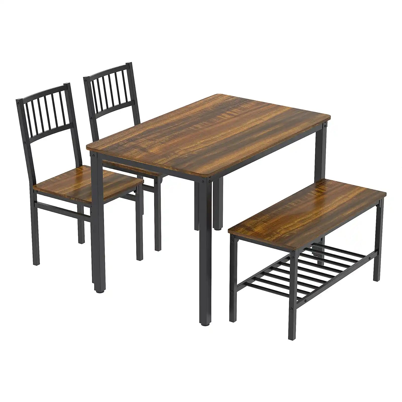 Rectangular Dining Table Set with 2 Chairs and a Bench