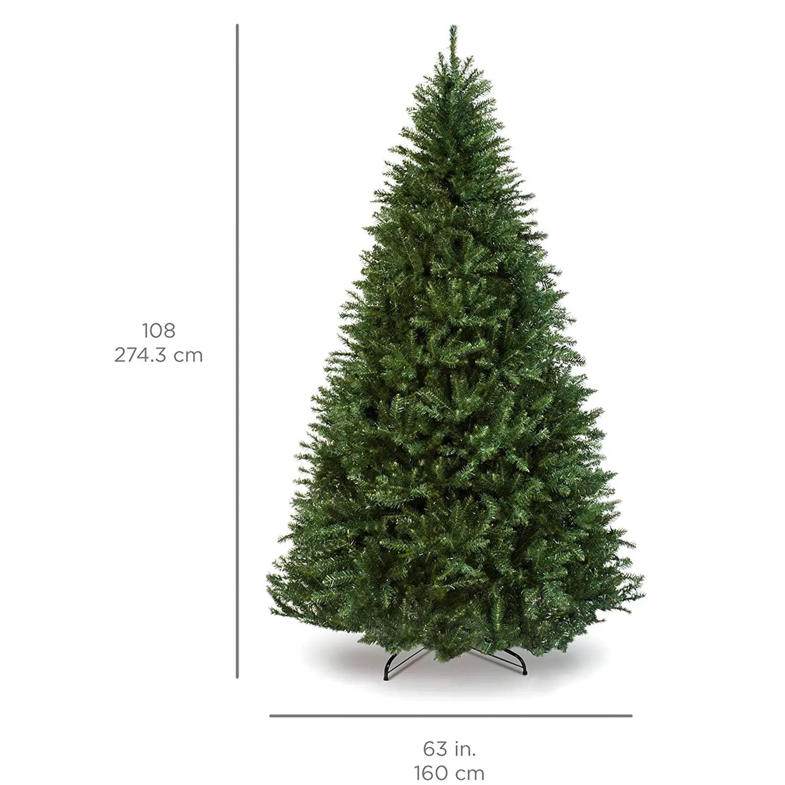 9 ft Hinged Full Fir Artificial Christmas Tree Holiday Decoration