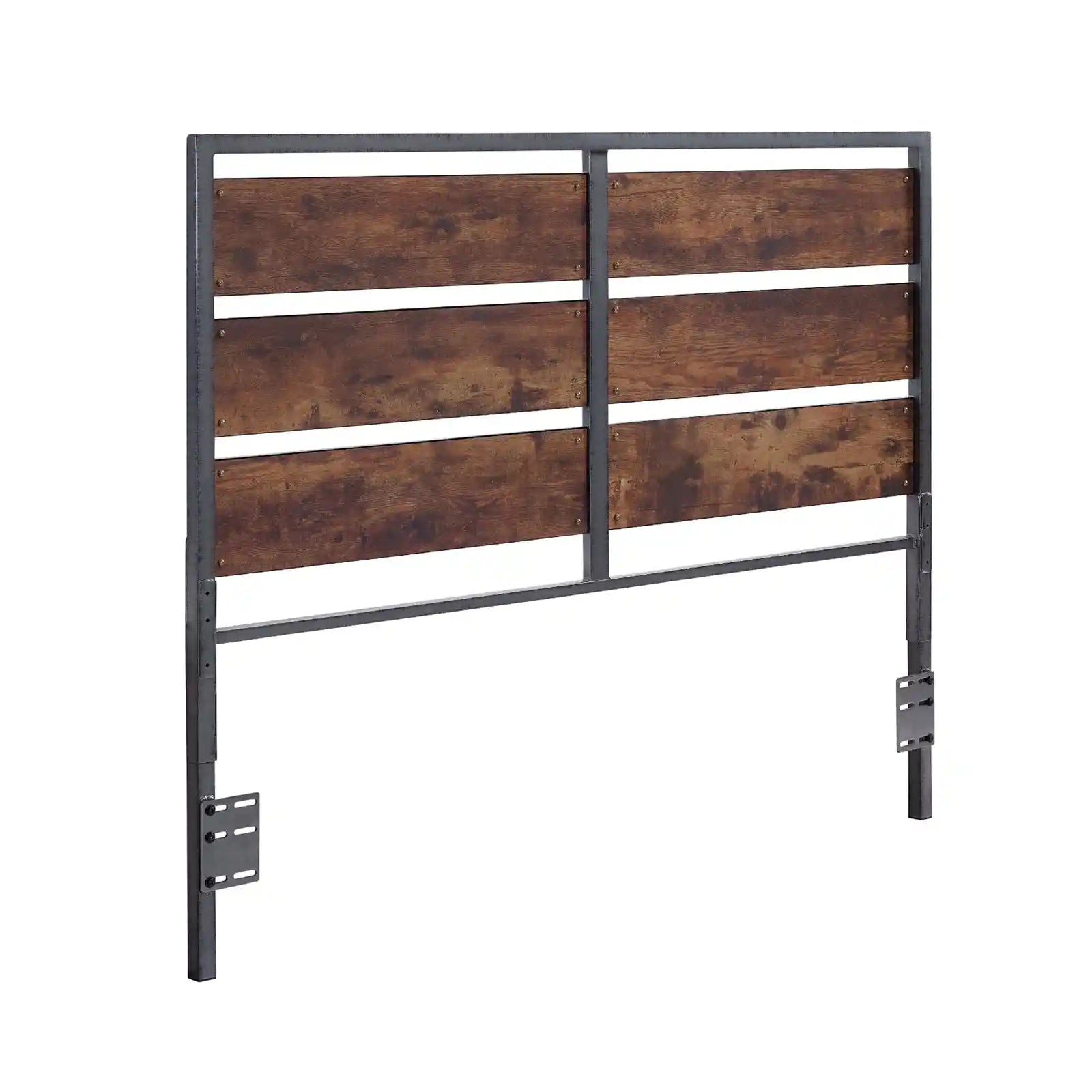 Industrial Queen Headboard Metal and Wood Plank Panel Design