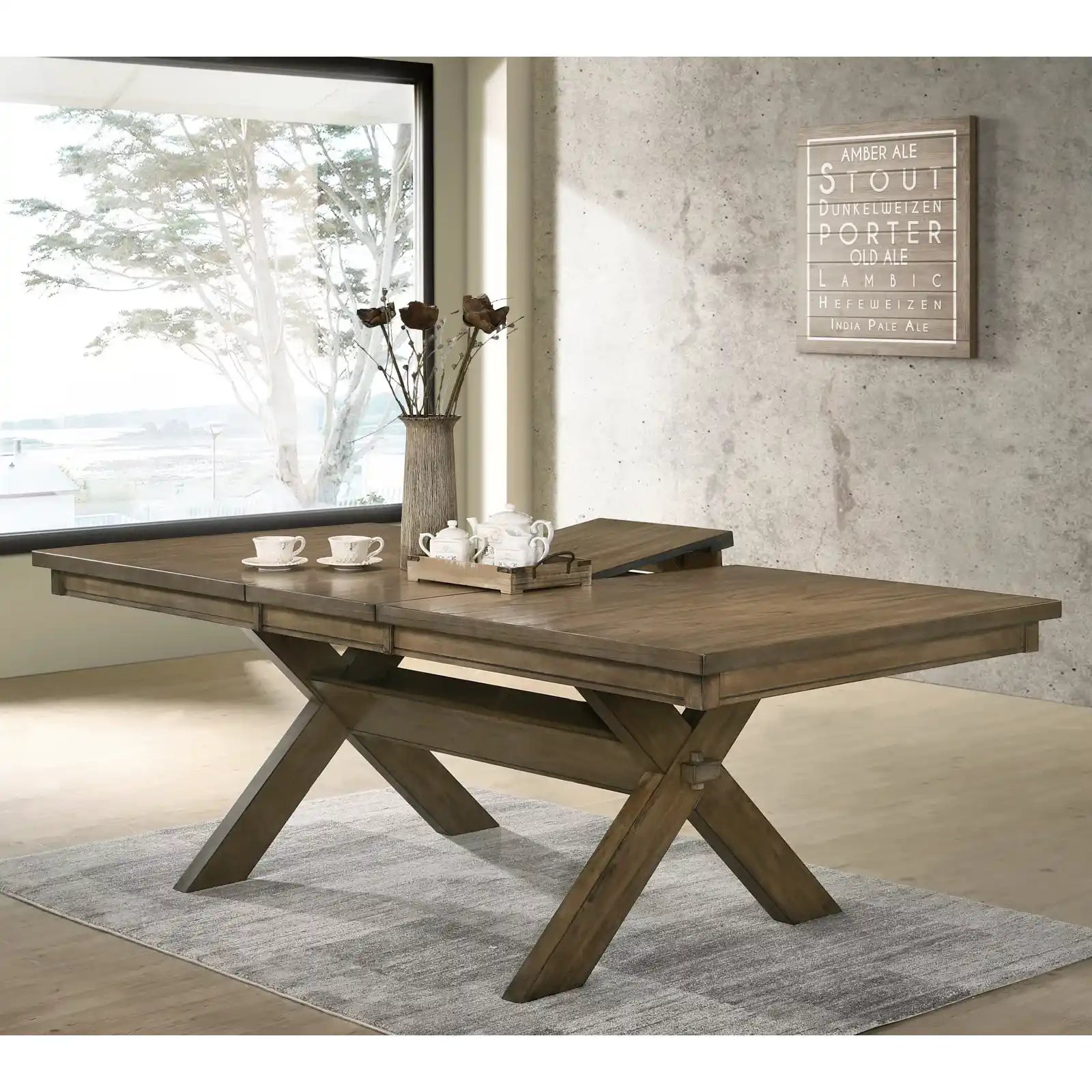 Distressed Solid Wood Dining Set