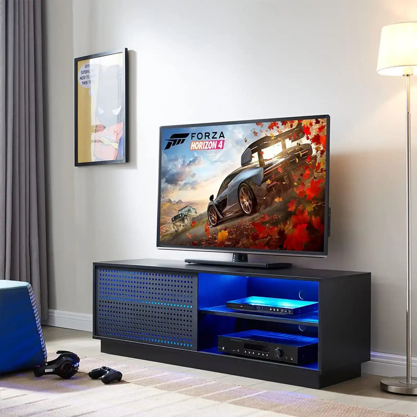 Soporte para TV, mueble para TV, soporte para TV LED para TV de 65 pulgadas, centro de entretenimiento, soportes de televisión modernos de 54 pulgadas, mesa consola para TV 