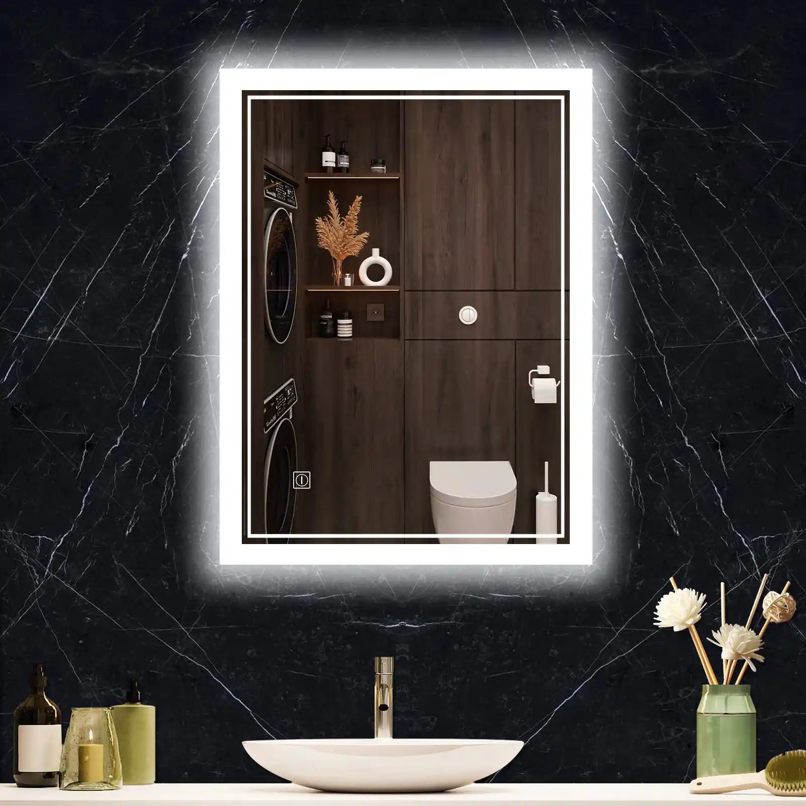 Espejo de baño retroiluminado con luces impermeable para baño