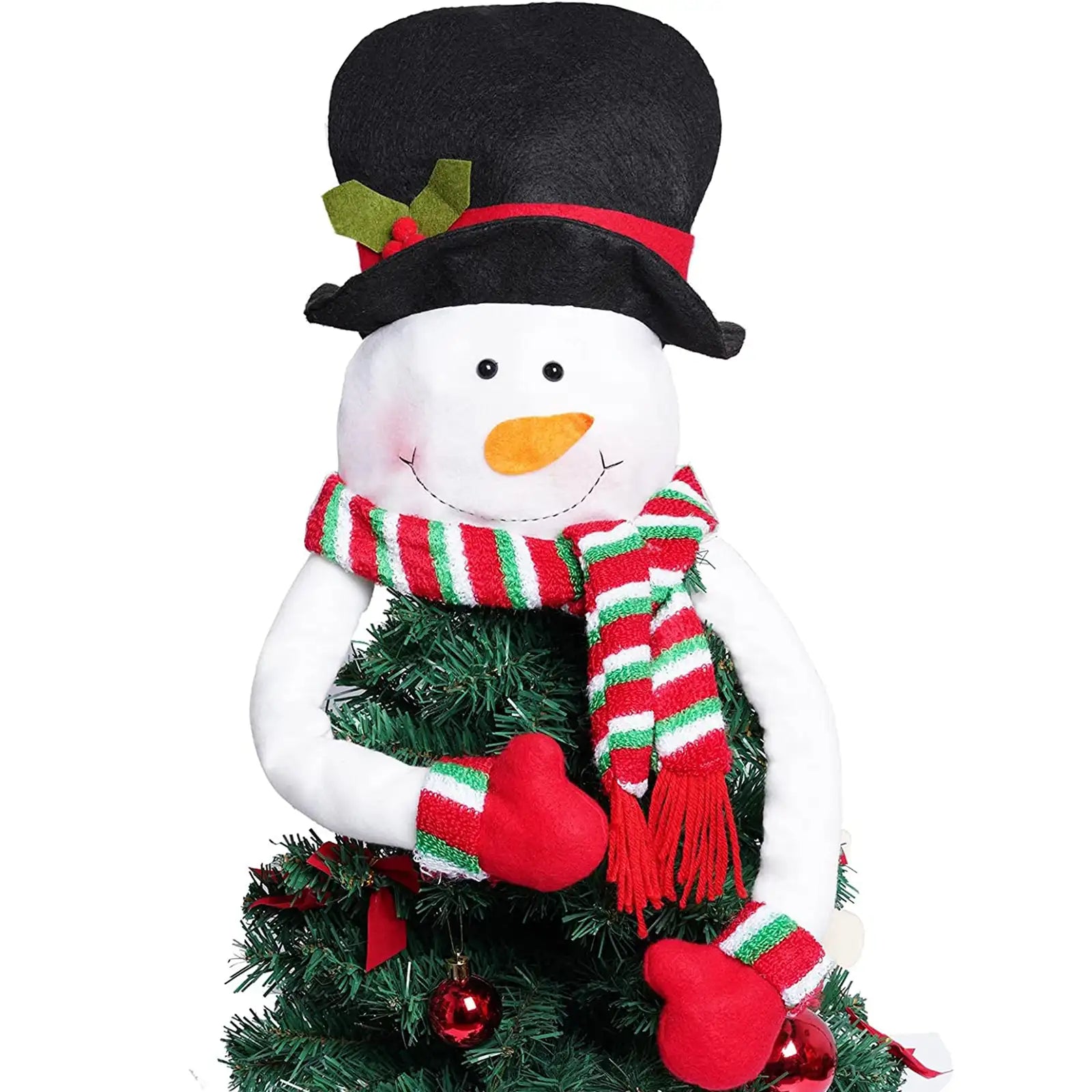Adorno para árbol de Navidad Muñeco de nieve Hugger Adorno para árbol de Navidad de Papá Noel 