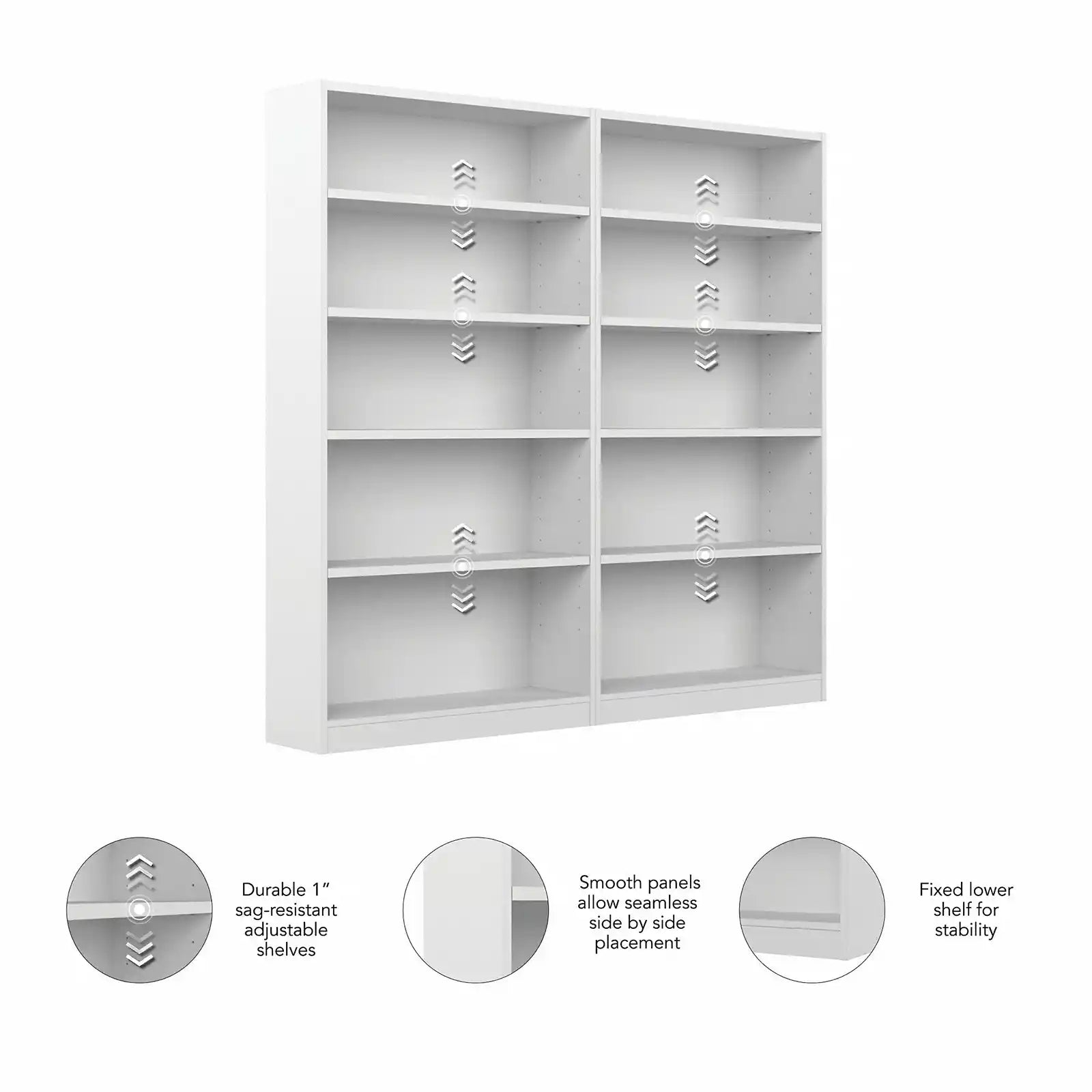 Modern and Large Bookcase Set of 2