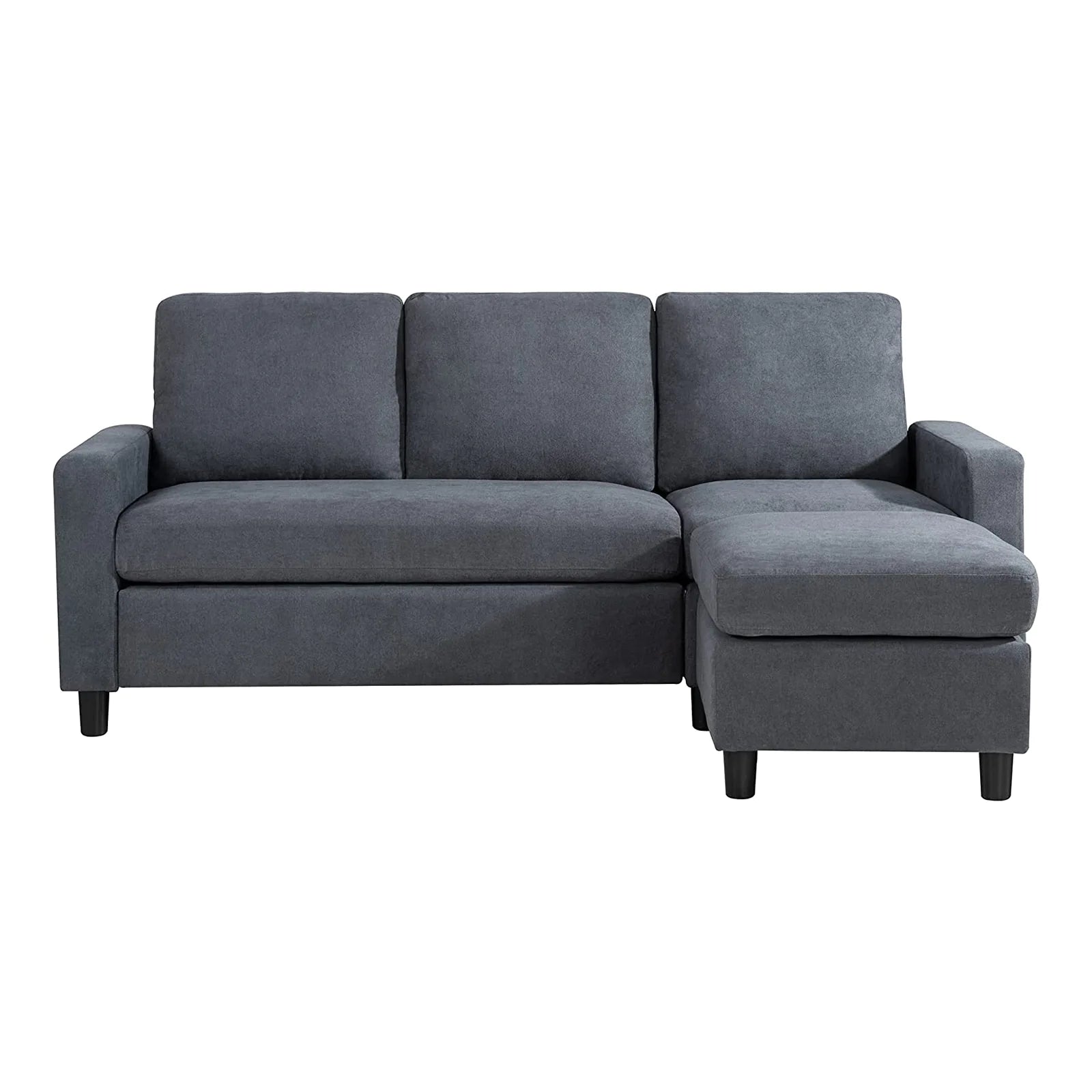 Modern Linen Fabric L-Shaped 3-Seat Sofa Sectional with Reversible Chaise