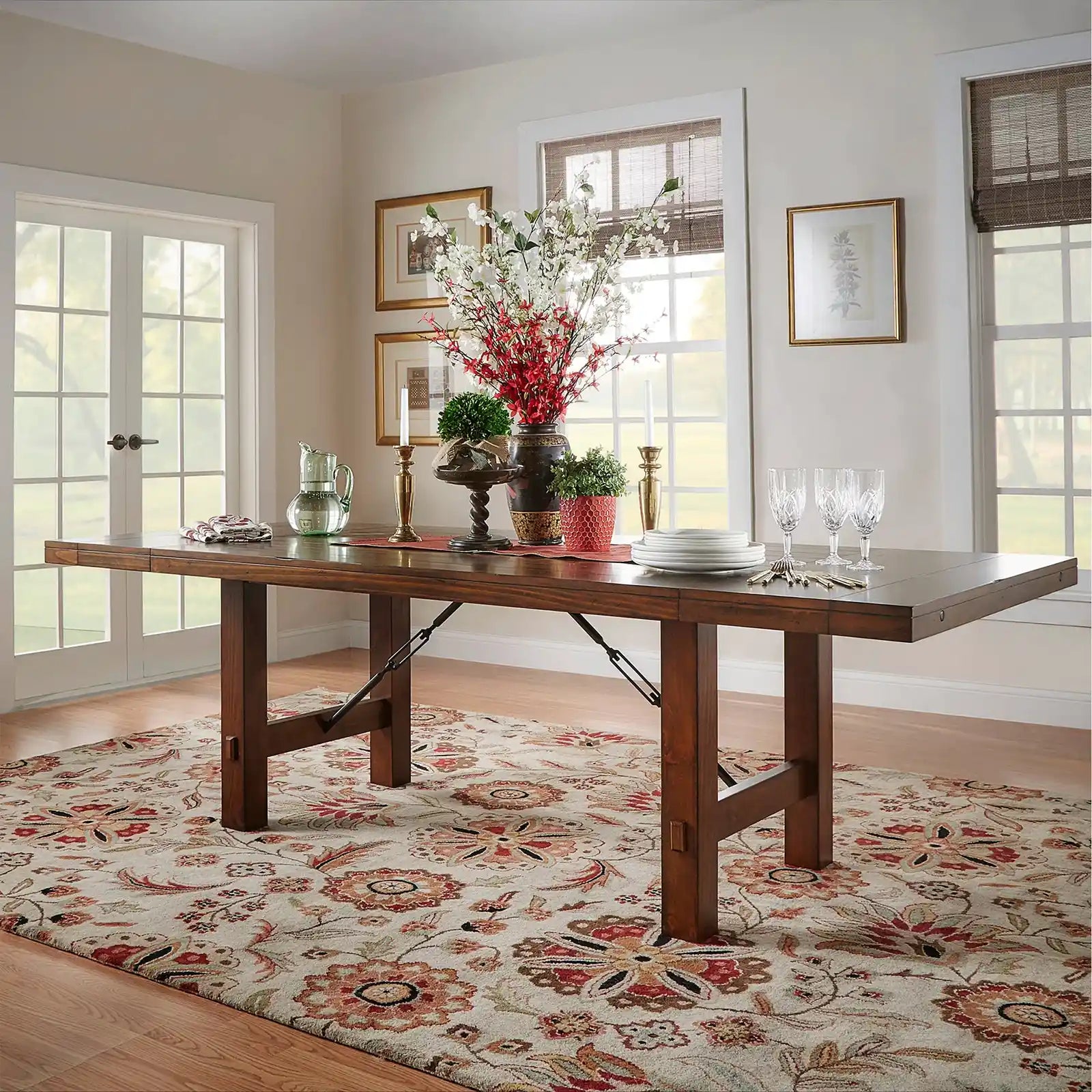 Rectangle Wood Dining Table , Meeting Table , Rustic Oak