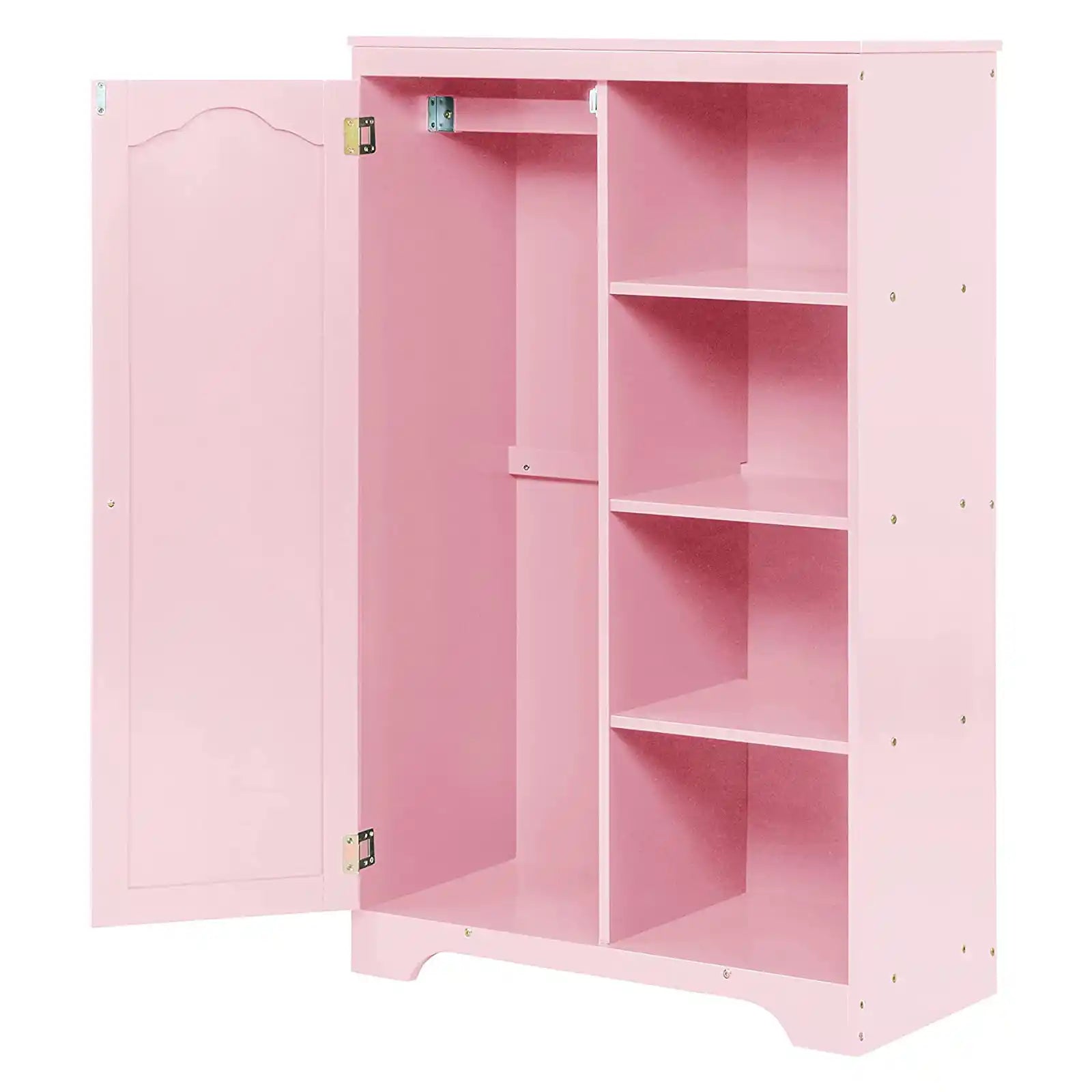 Wooden Armoire Dresser with Door Closet and 4 Tier Shelves , Bedroom Storage Cabinet