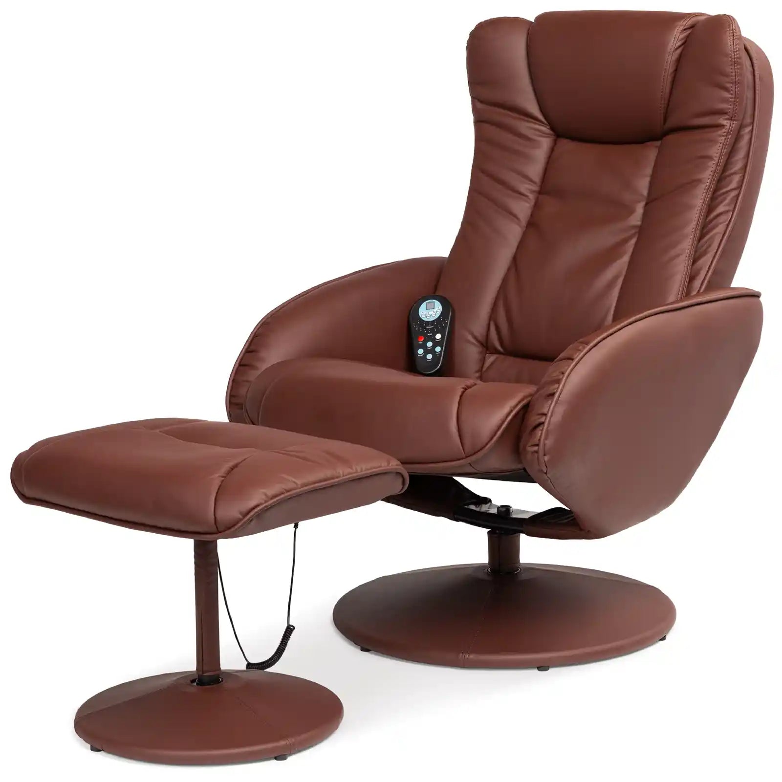 Faux Leather Electric Massage Recliner Chair w/ Stool Ottoman, Remote Control