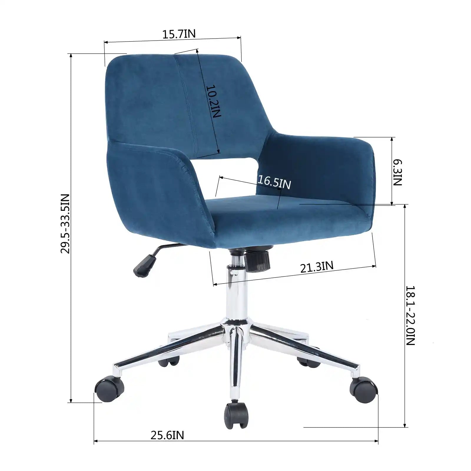 Velvet Upholstered Swivel Arm Chair