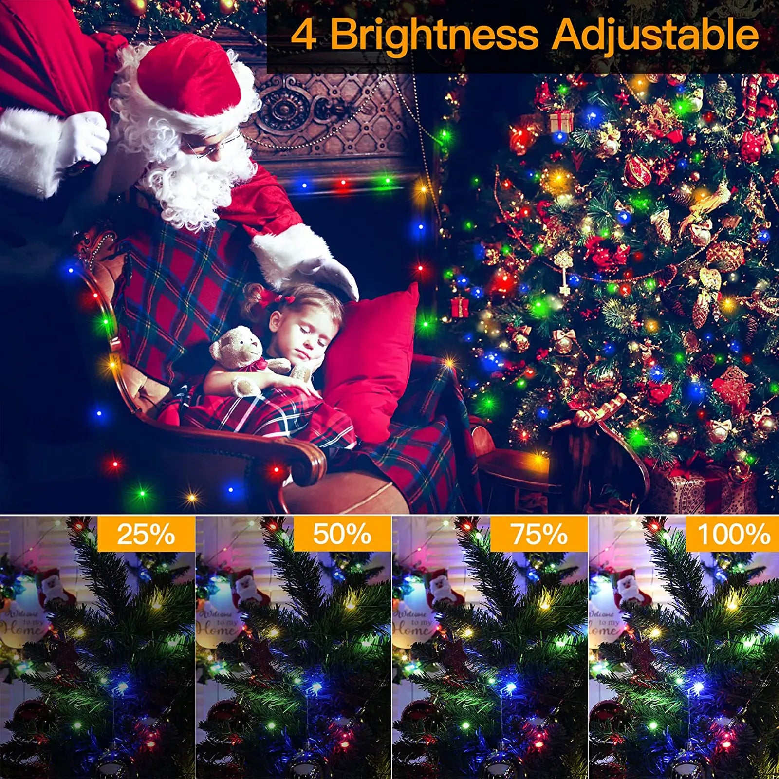 1000 LED 330FT IP67 Waterproof Plug in Christmas Tree Lights with Remote-8 Modes