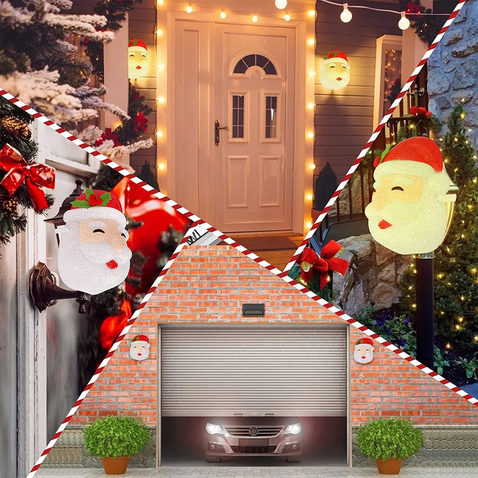 Christmas Porch Light Cover 2PCS, Santa Light Covers Outdoor Christmas Decorations