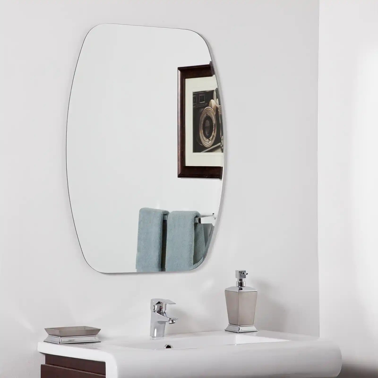 Espejo de tocador de baño moderno, espejos asimétricos 