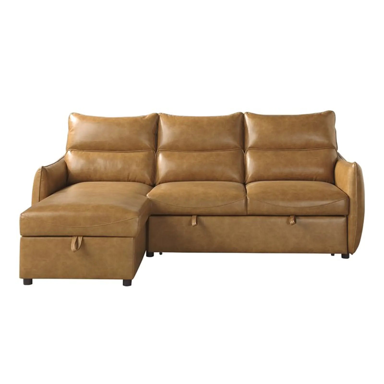 Reversible Sectional with Pullout Bed & Storage in Brown