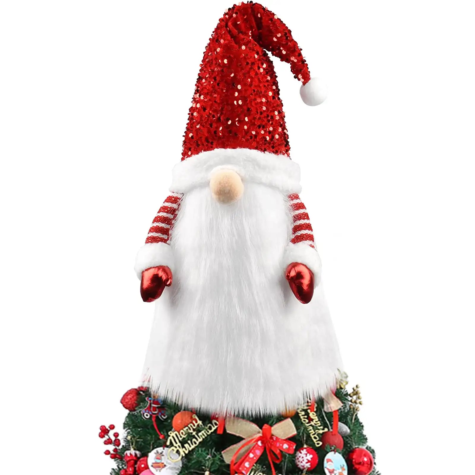 Adorno para árbol de Navidad, adorno para árbol con sombrero de copa, decoraciones navideñas hechas a mano 
