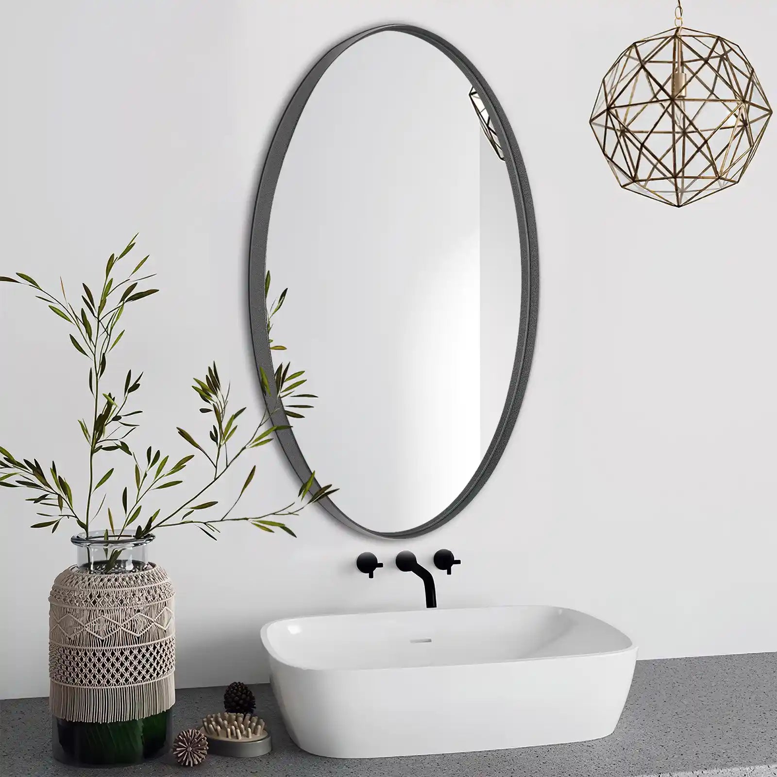 Modern Oval Stainless Steel Mirrors for Livingroom, Bathroom, Bedroom, Entryway