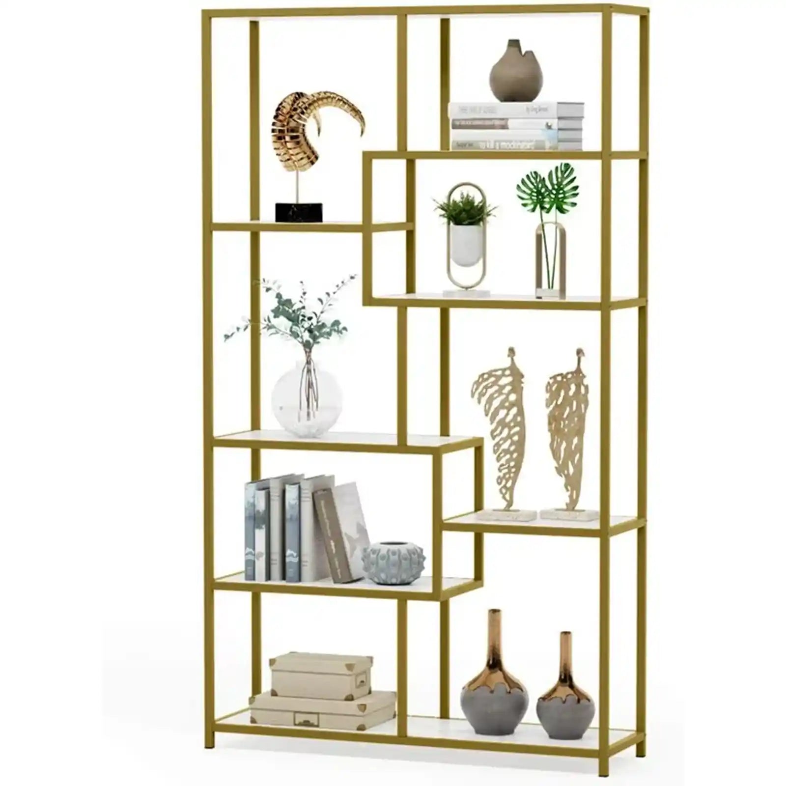 Modern Gold 8-Open Book Shelves
