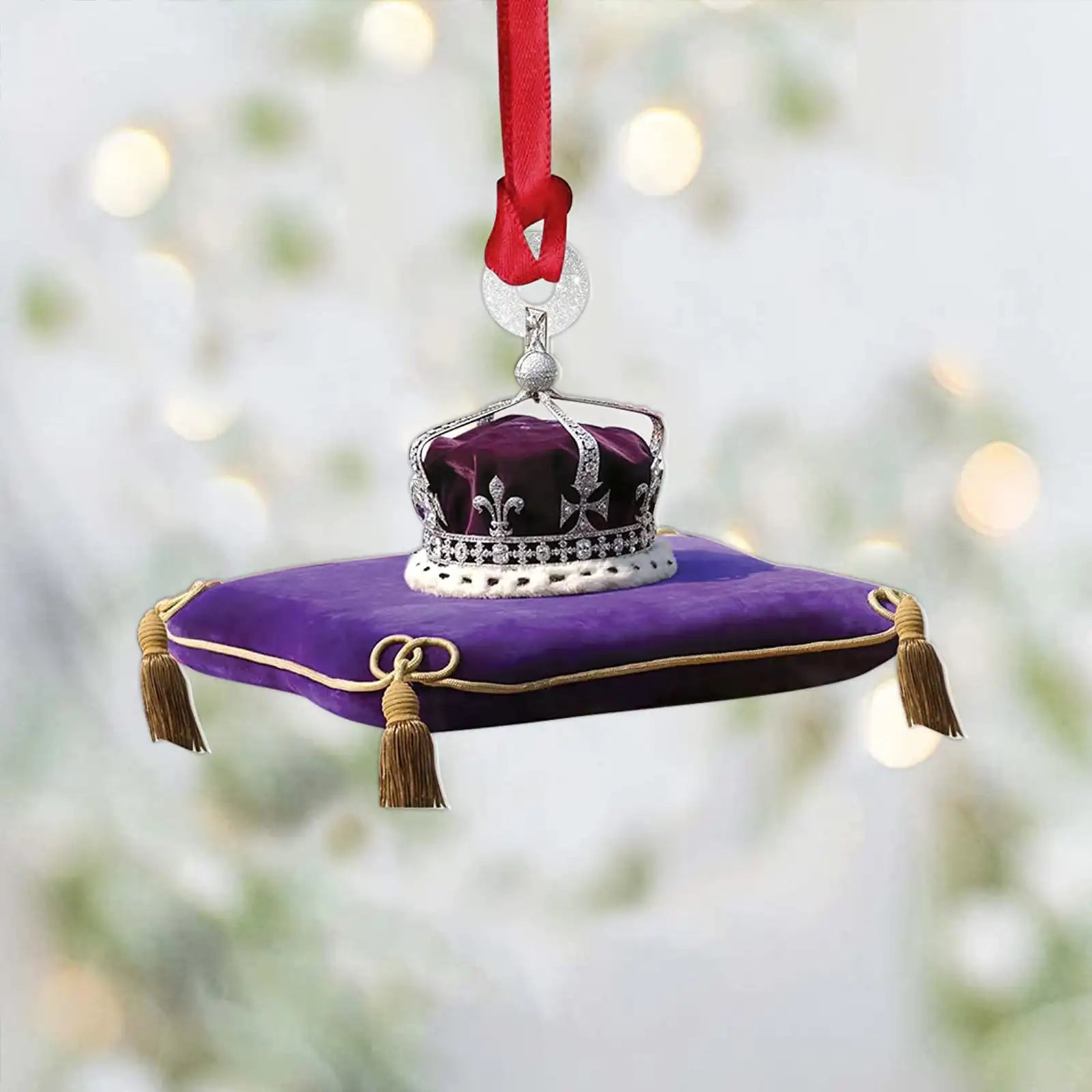 The Queen Elizabeth II - Crown Purple Mica Ornaments, Commemorating Christmas
