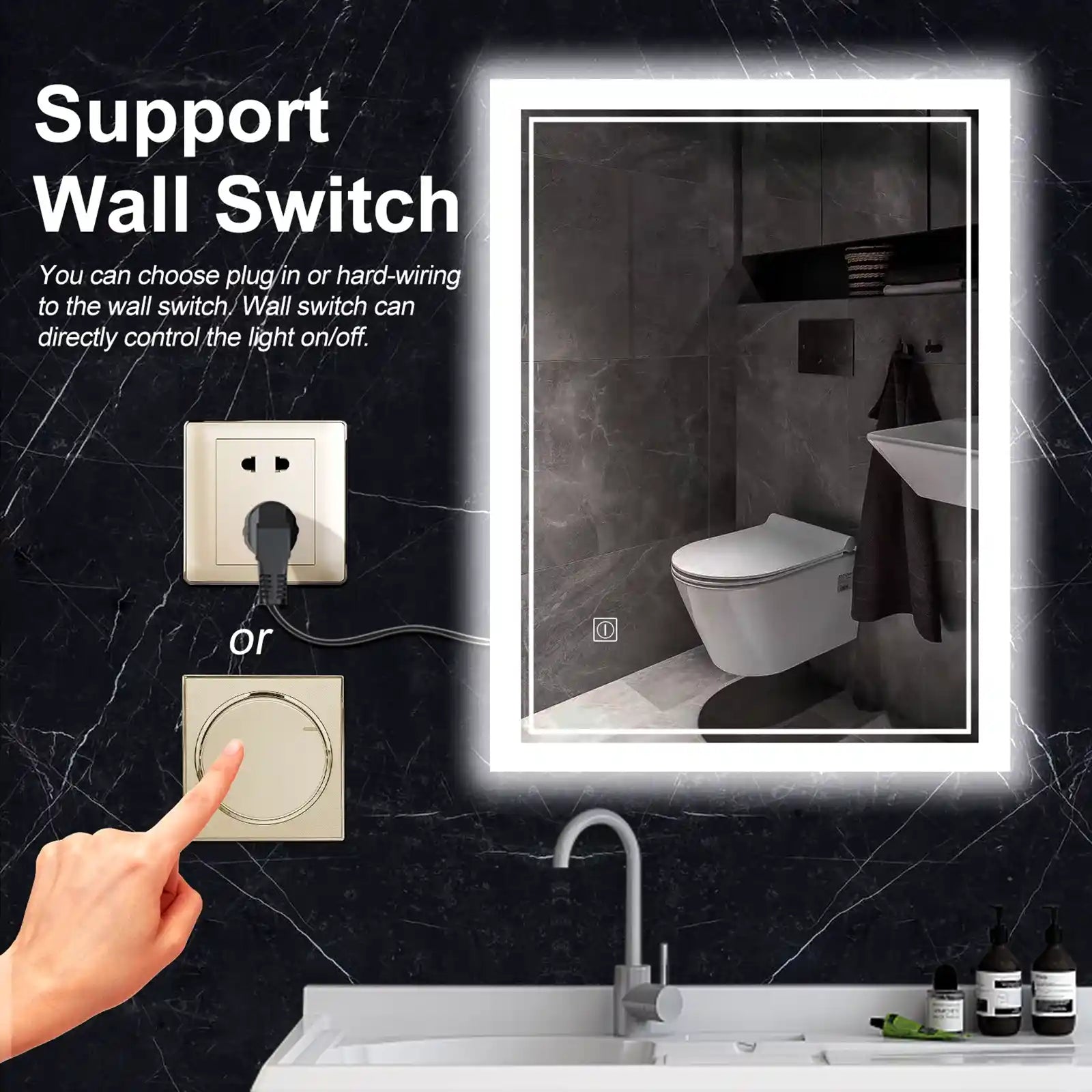 Backlit Bathroom Mirror with Lights Waterproof for Bathroom