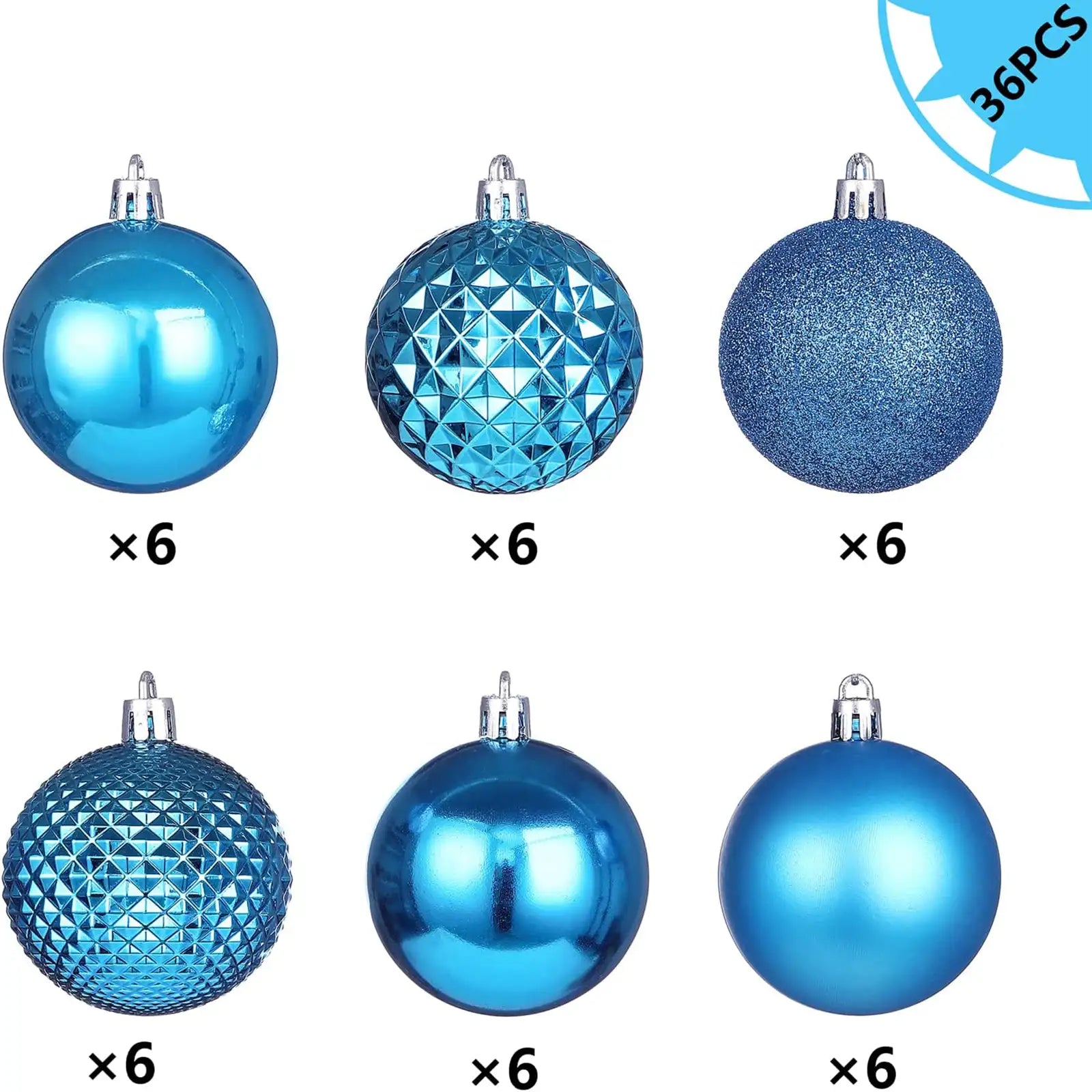 36 Count  Christmas Ornaments Balls, Shatterproof Christmas Tree Ornaments Set ( 2.36" )