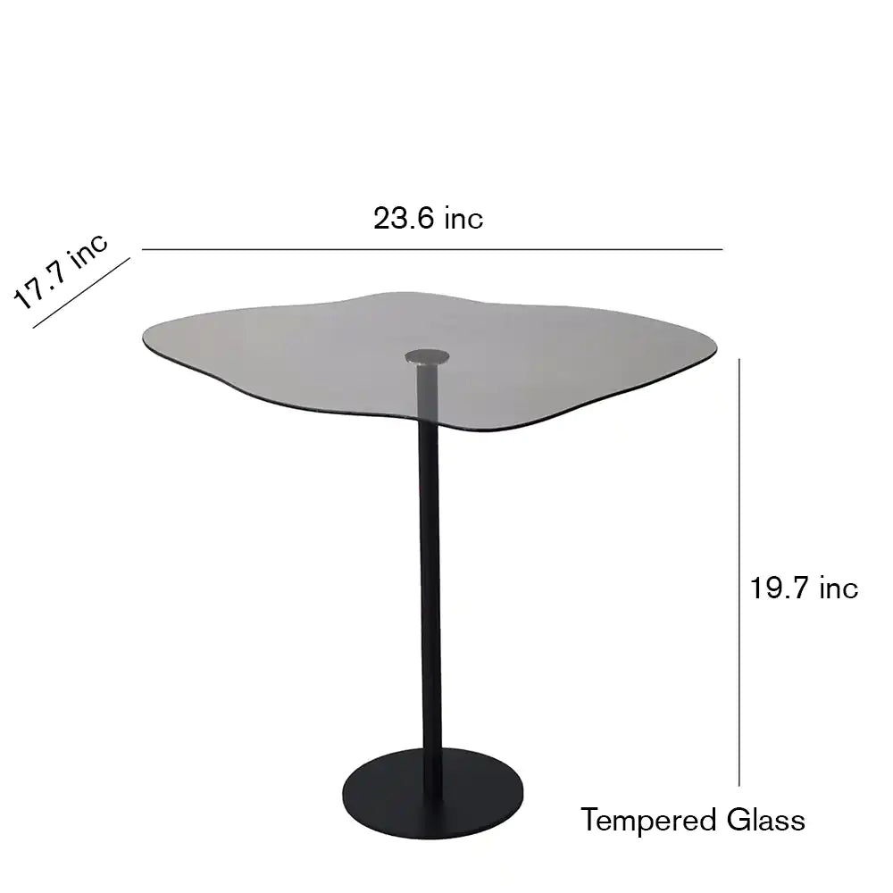 Cloud Shaped Bronze Tempered Unbreakable Glass Coffee Table or Clear Tempered Glass Coffee Table, Side Table